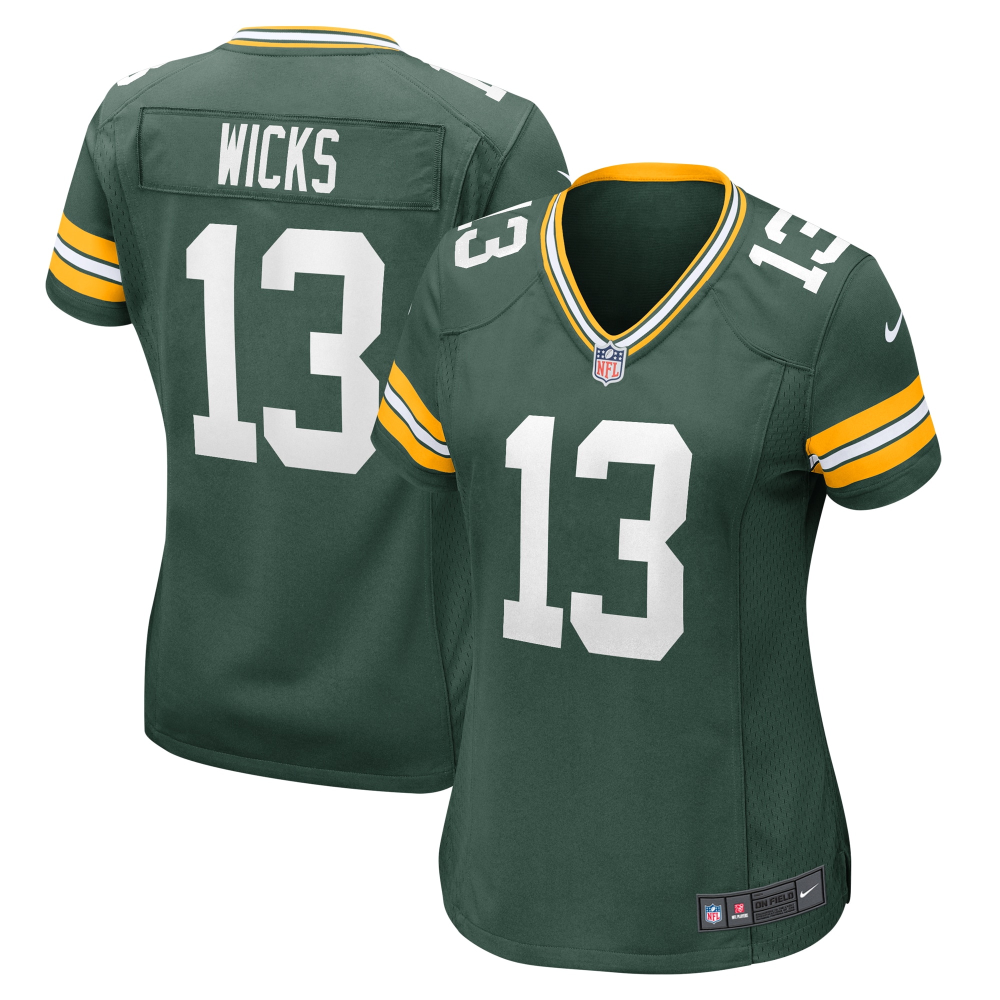 Women's Green Bay Packers Dontayvion Wicks Green Game Jersey JS4027 Saliibo