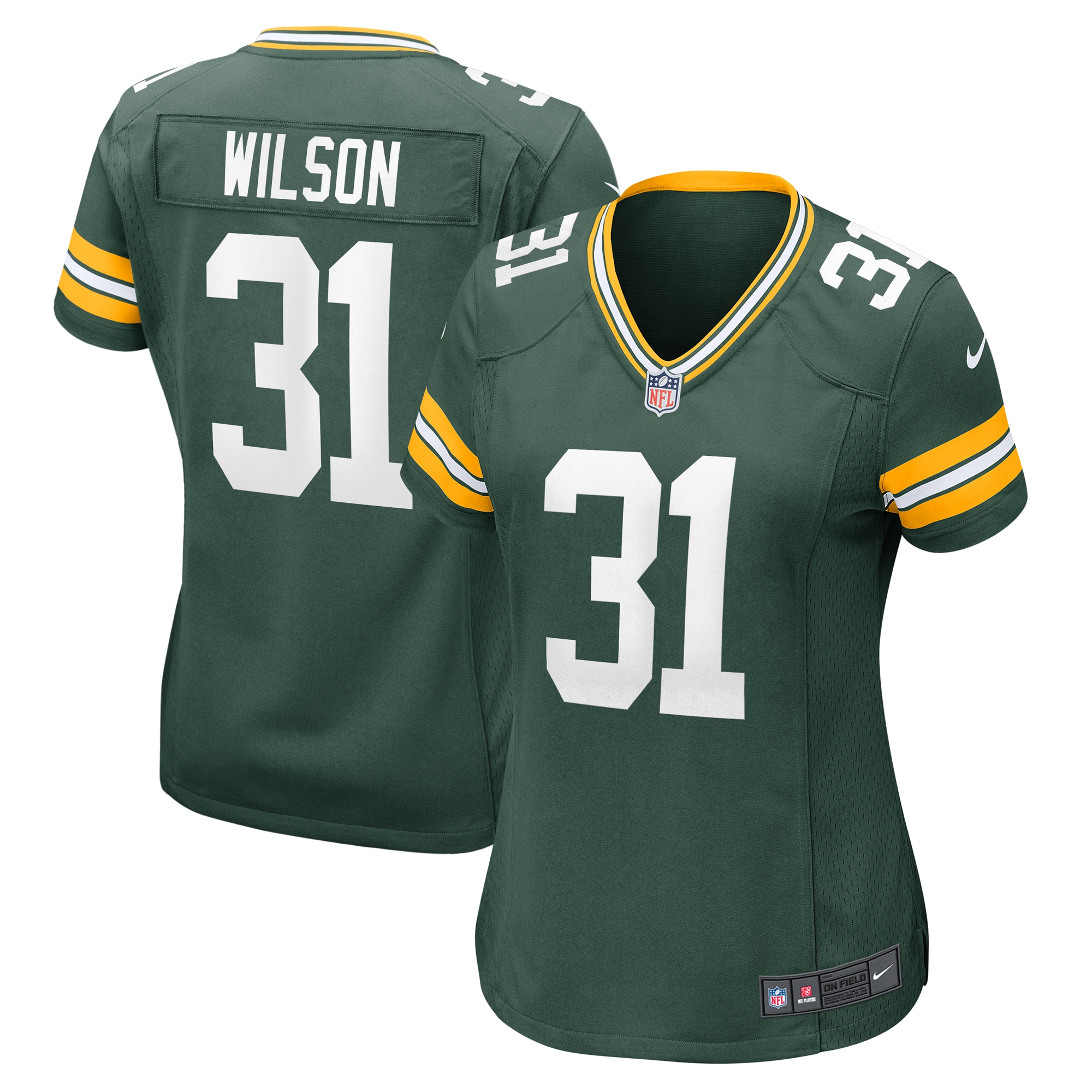 Women's Green Bay Packers Emanuel Wilson Green Game Jersey JS4359 Saliibo