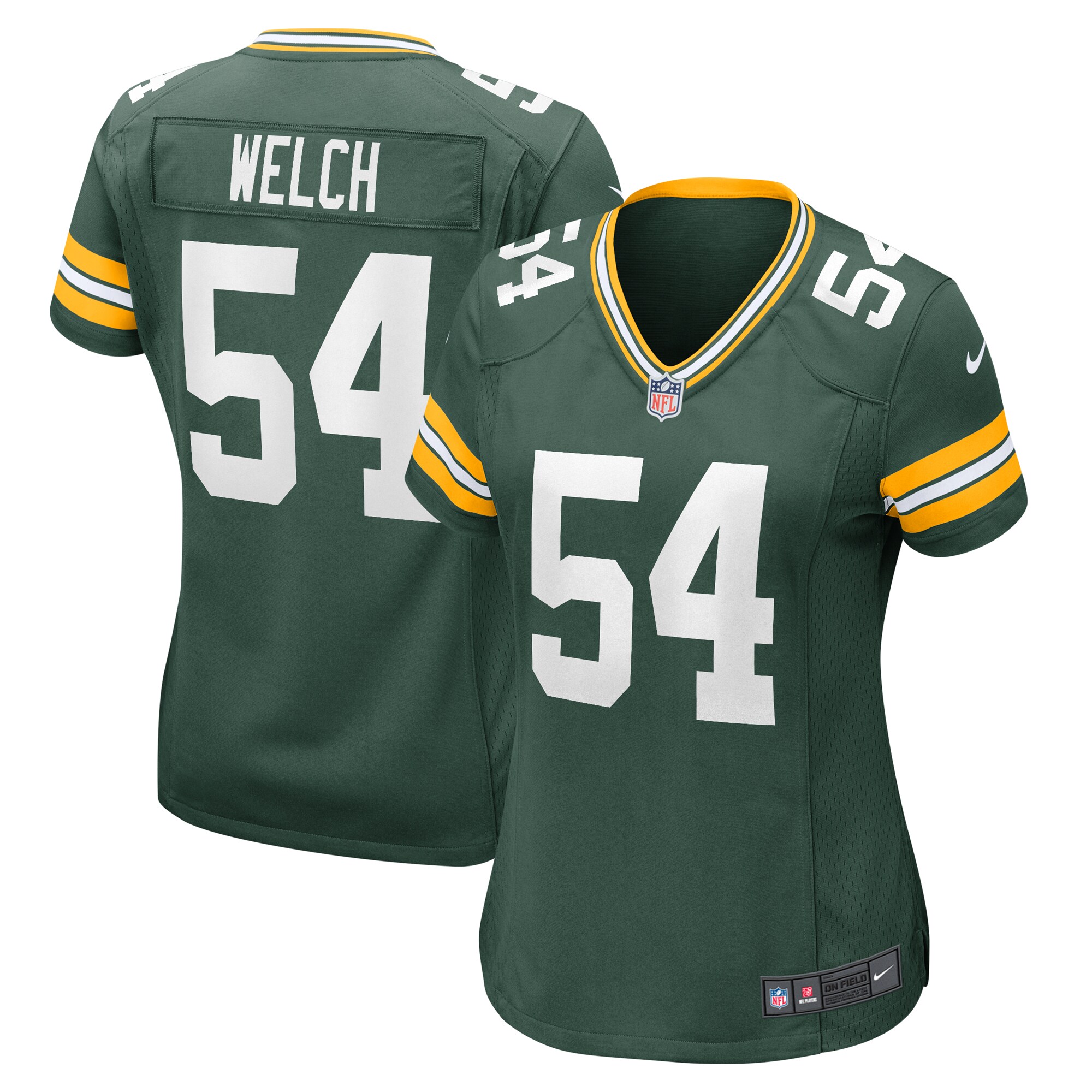 Women's Green Bay Packers Kristian Welch Green Team Game Jersey JS1360 Saliibo