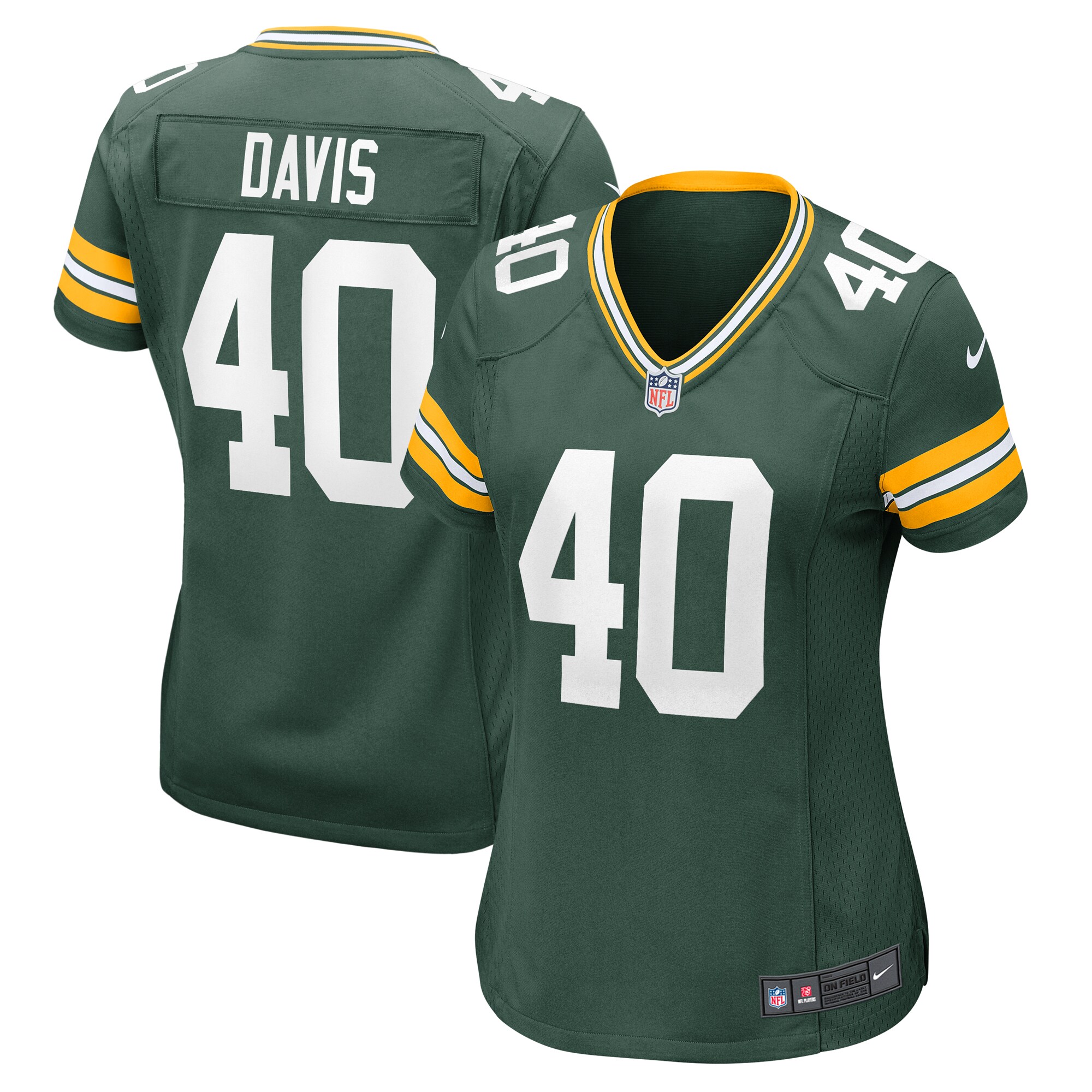 Women's Green Bay Packers LJ Davis Green Game Jersey JS2713 Saliibo
