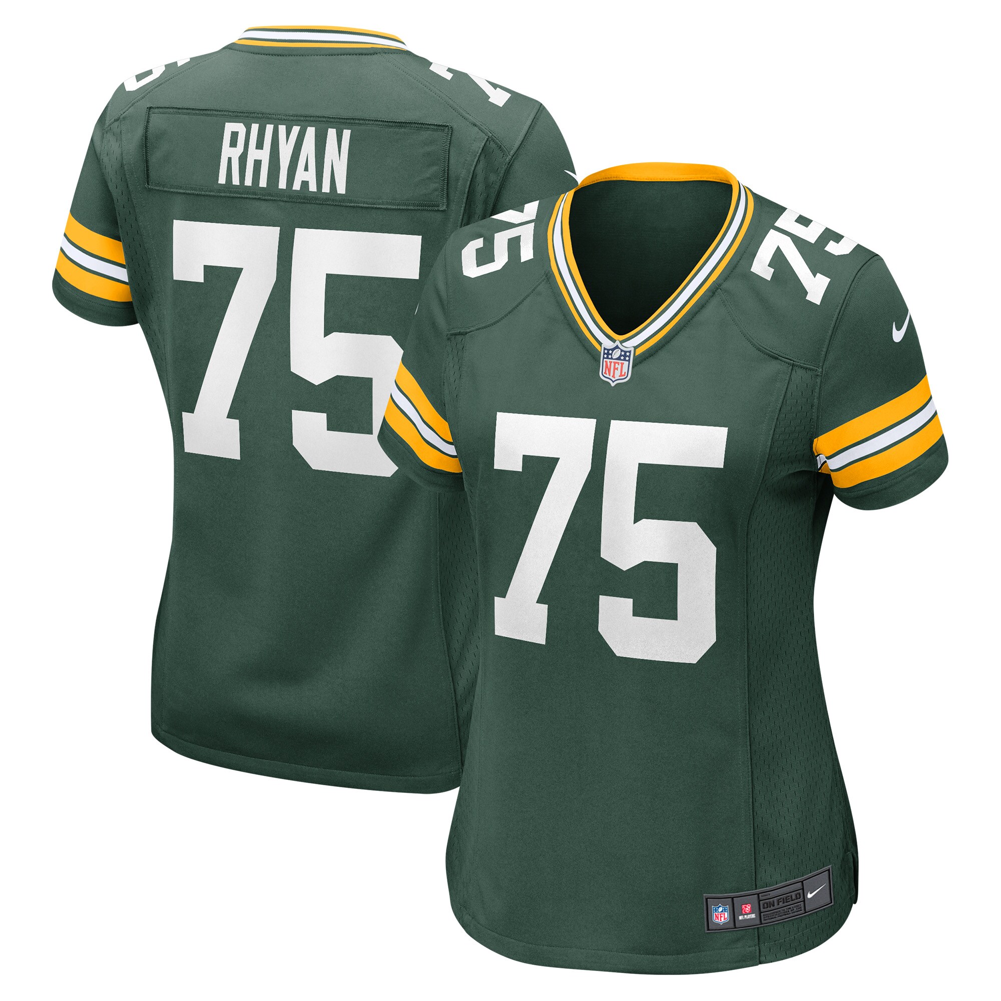 Women's Green Bay Packers Sean Rhyan Green Player Game Jersey JS8160 Saliibo