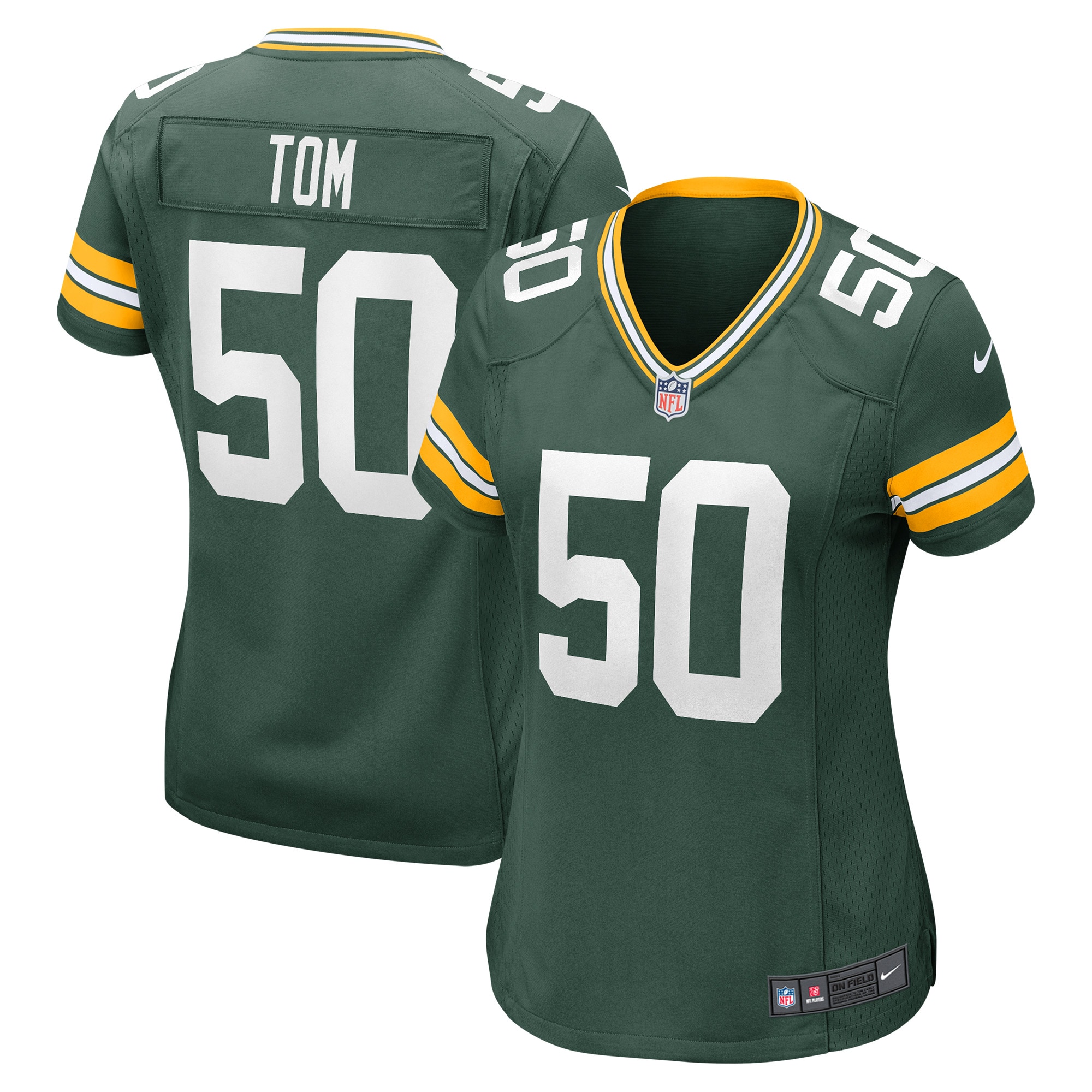 Women's Green Bay Packers Zach Tom Green Player Game Jersey JS5648 Saliibo