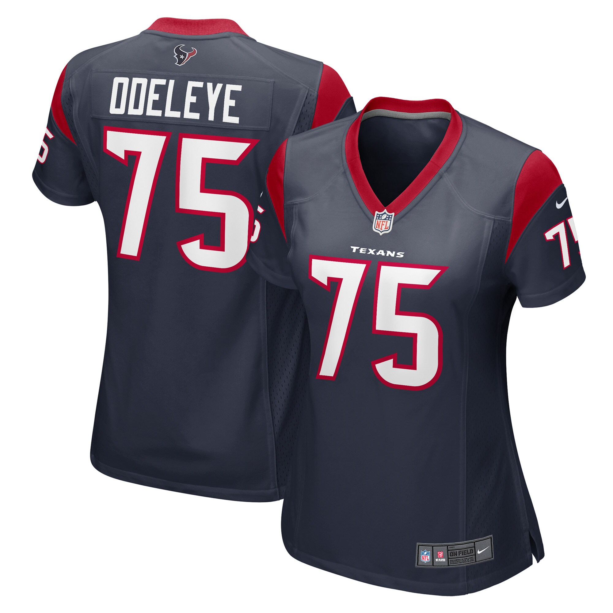Women's Houston Texans Adedayo Odeleye Navy Game Player Jersey JS3144 Saliibo