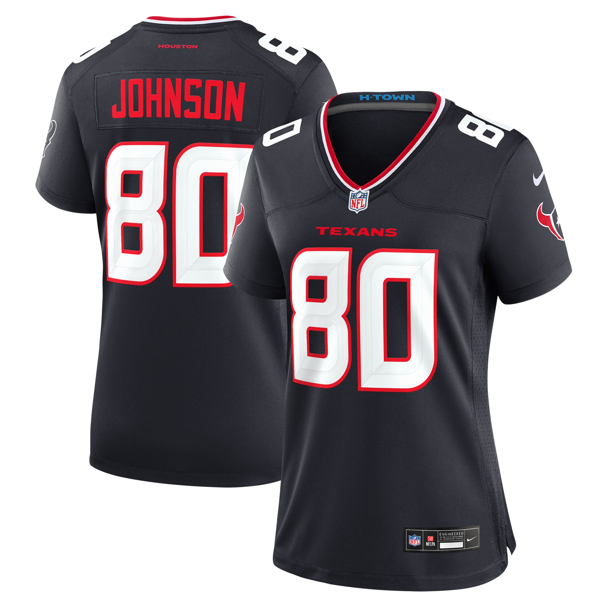 Women's Houston Texans Andre Johnson Navy Team Retired Player Game Jersey JS5353 Saliibo