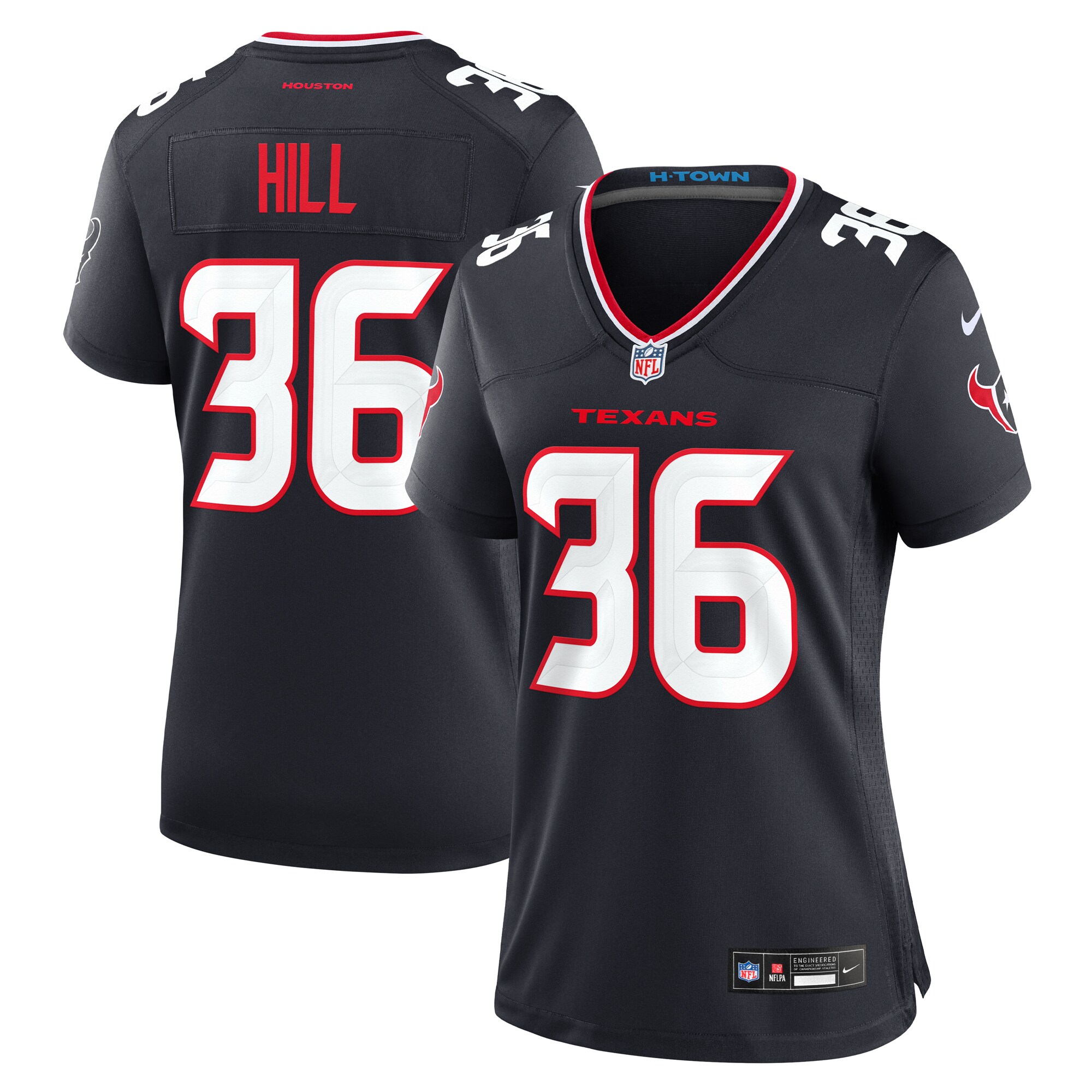 Women's Houston Texans Brandon Hill Navy Team Game Jersey JS4209 Saliibo