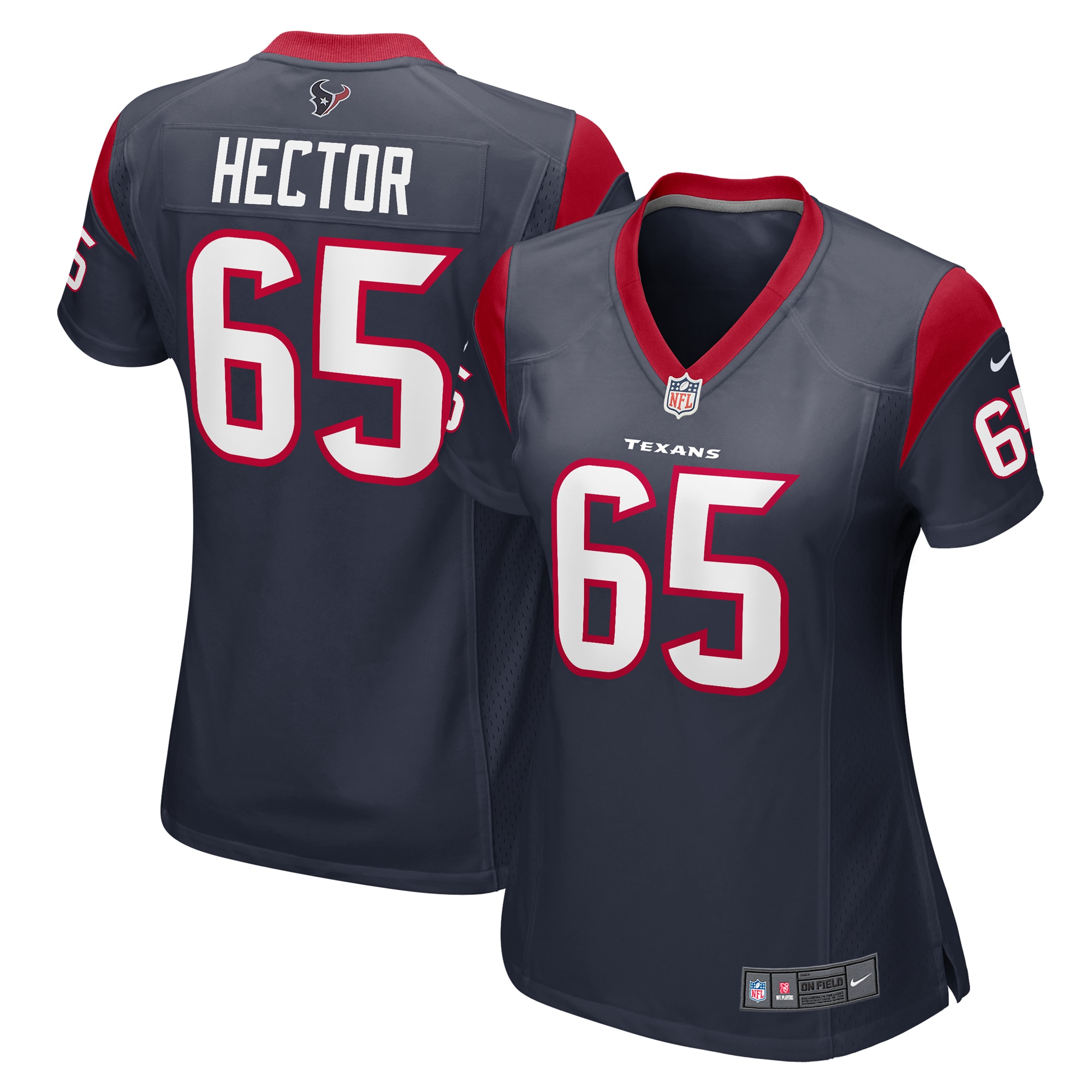 Women's Houston Texans Bruce Hector Navy Game Jersey JS5371 Saliibo
