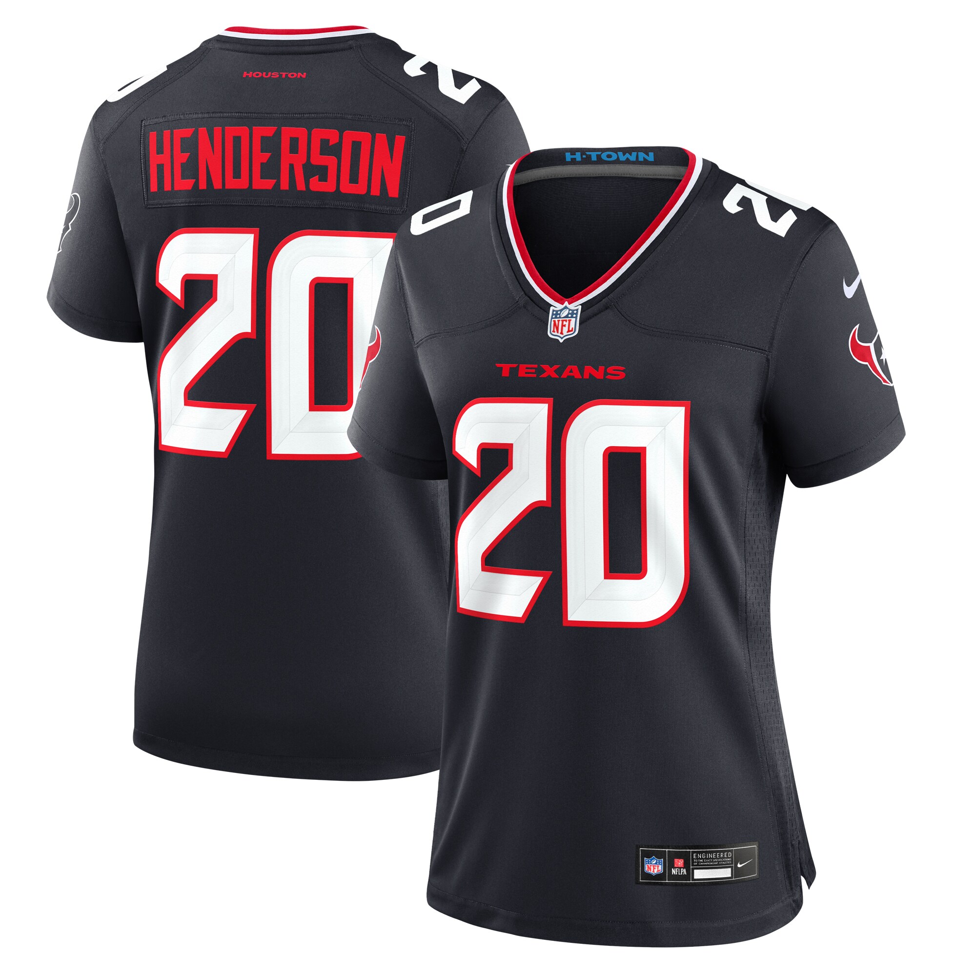 Women's Houston Texans C.J. Henderson Navy Team Game Jersey JS9126 Saliibo