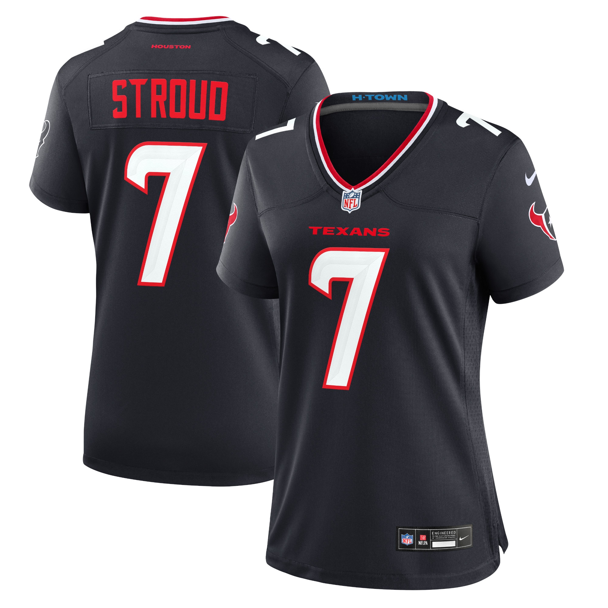 Women's Houston Texans C.J. Stroud Navy Game Jersey JS2507 Saliibo