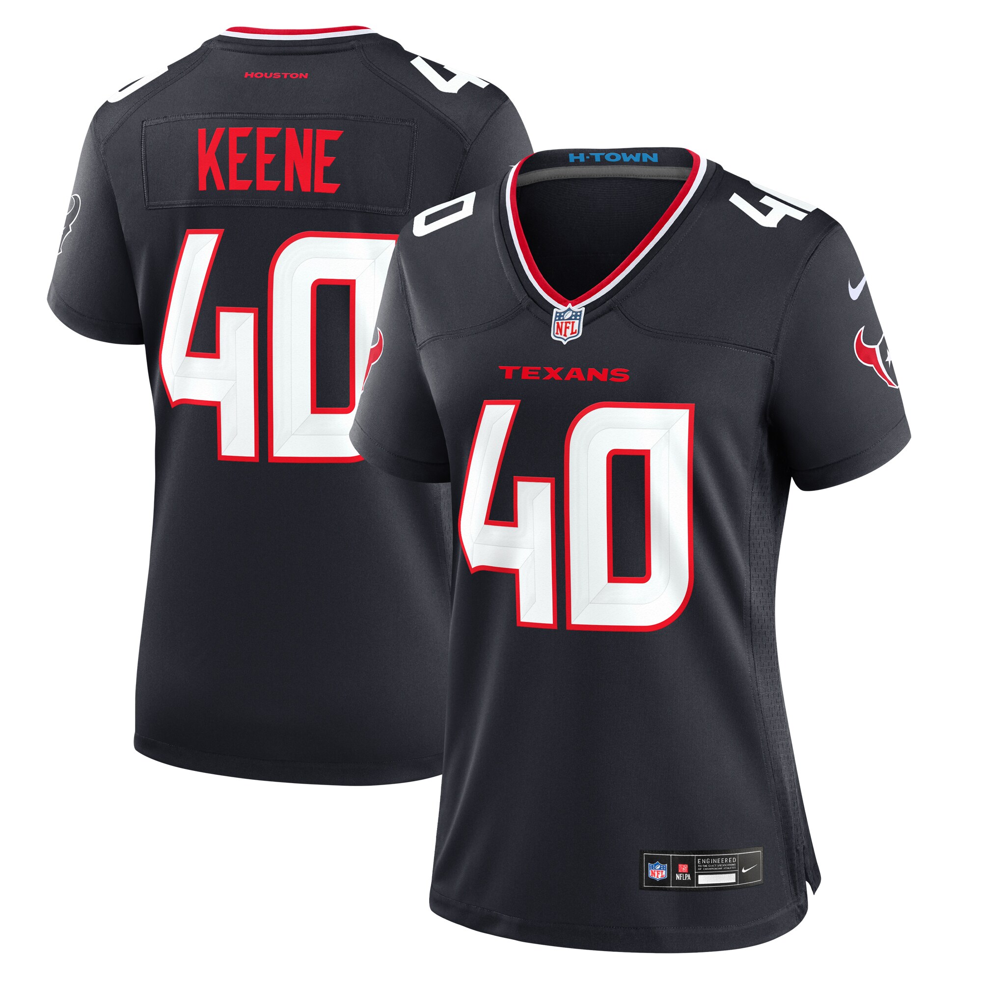 Women's Houston Texans Dalton Keene Navy Team Game Jersey JS5037 Saliibo