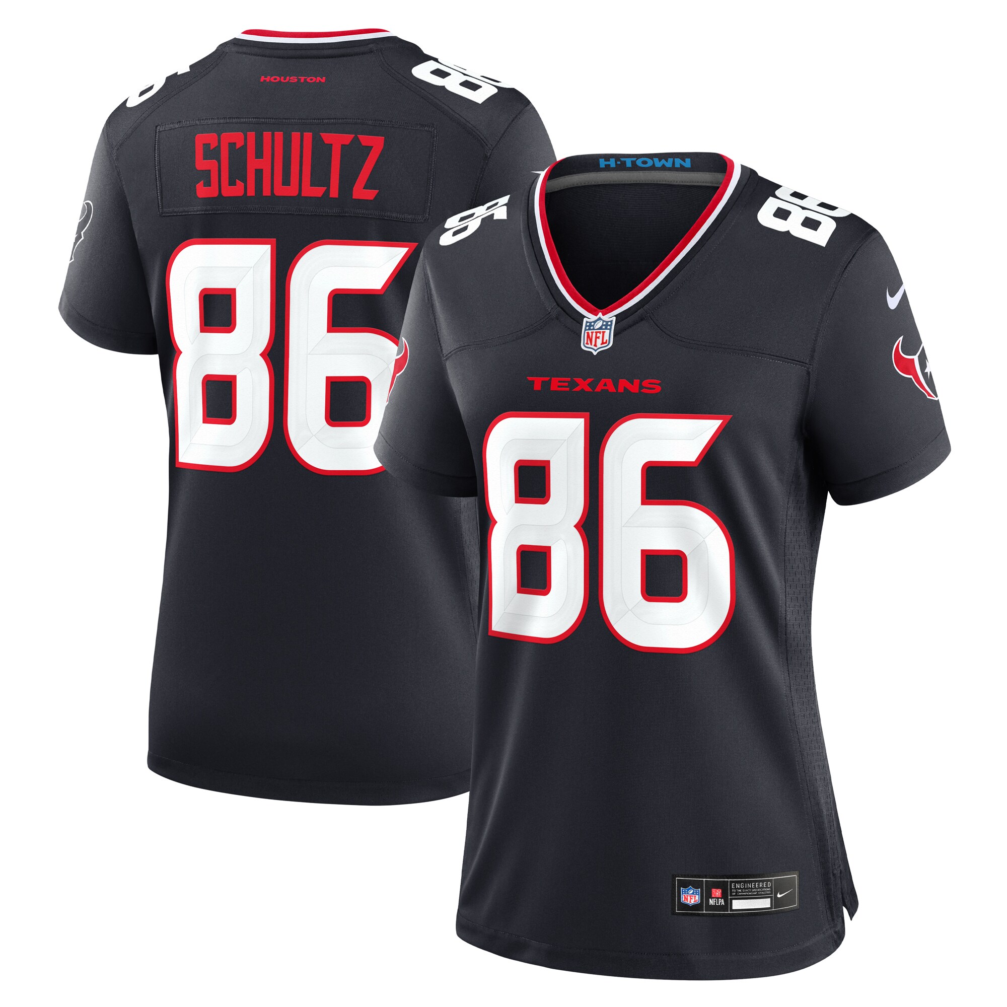 Women's Houston Texans Dalton Schultz Navy Team Game Jersey JS5811 Saliibo