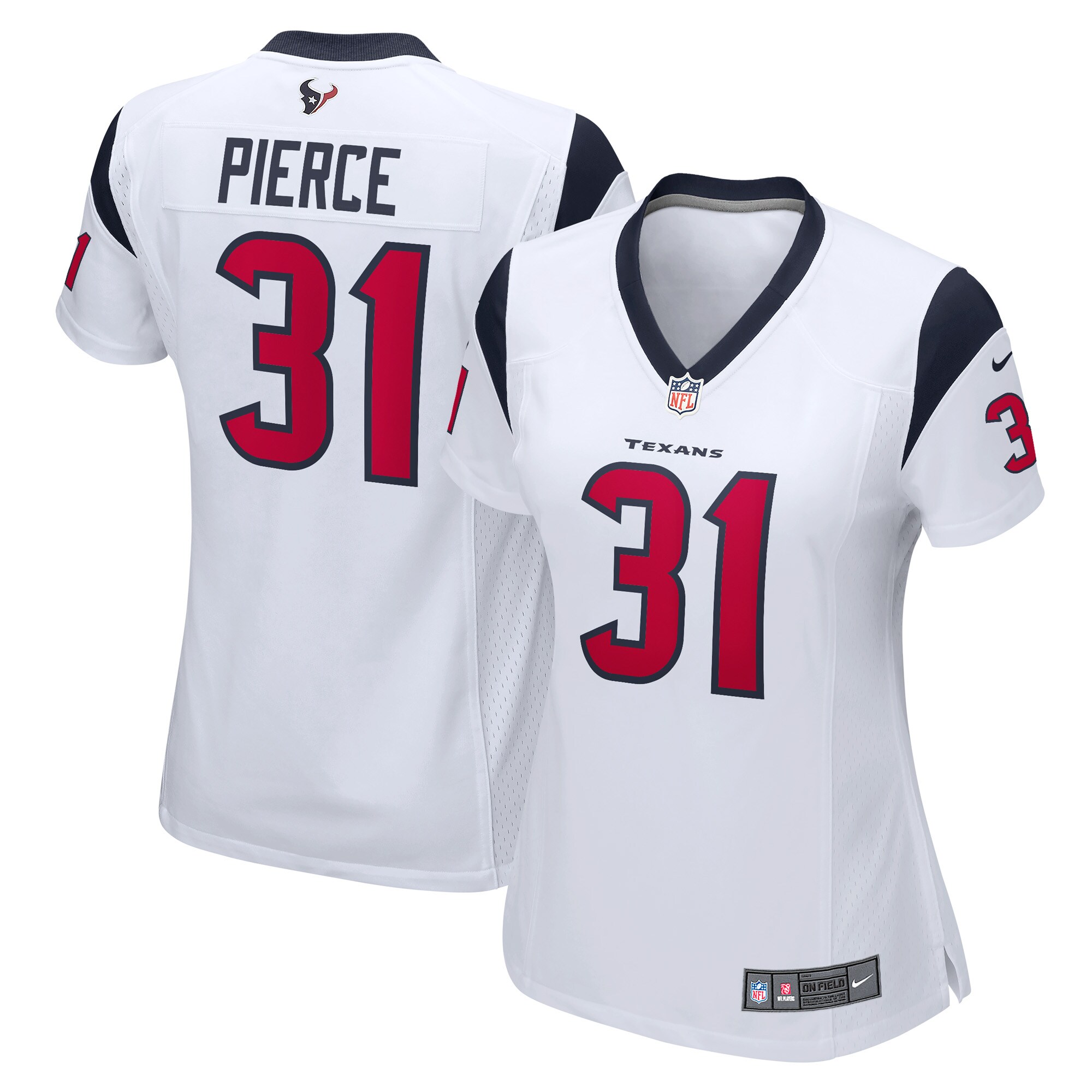Women's Houston Texans Dameon Pierce White Game Player Jersey JS5638 Saliibo