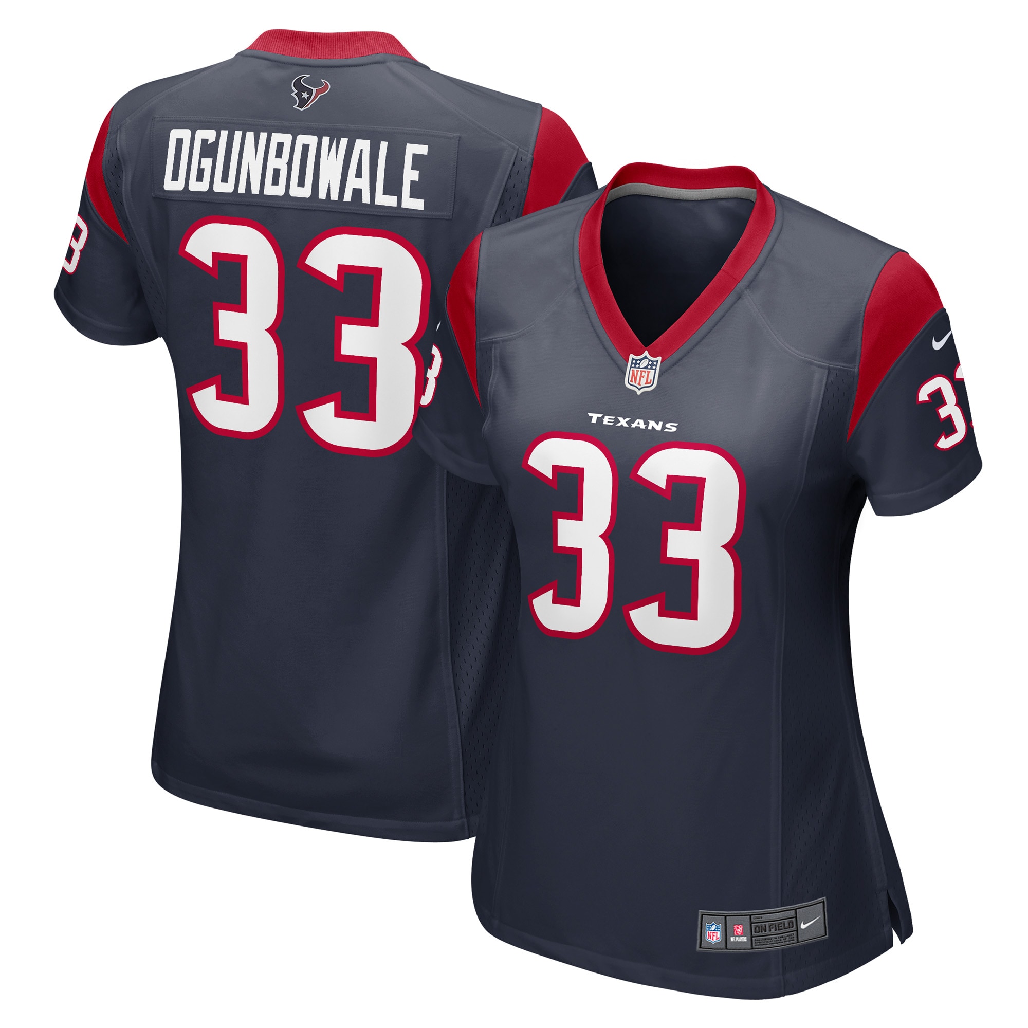 Women's Houston Texans Dare Ogunbowale Navy Game Player Jersey JS6332 Saliibo