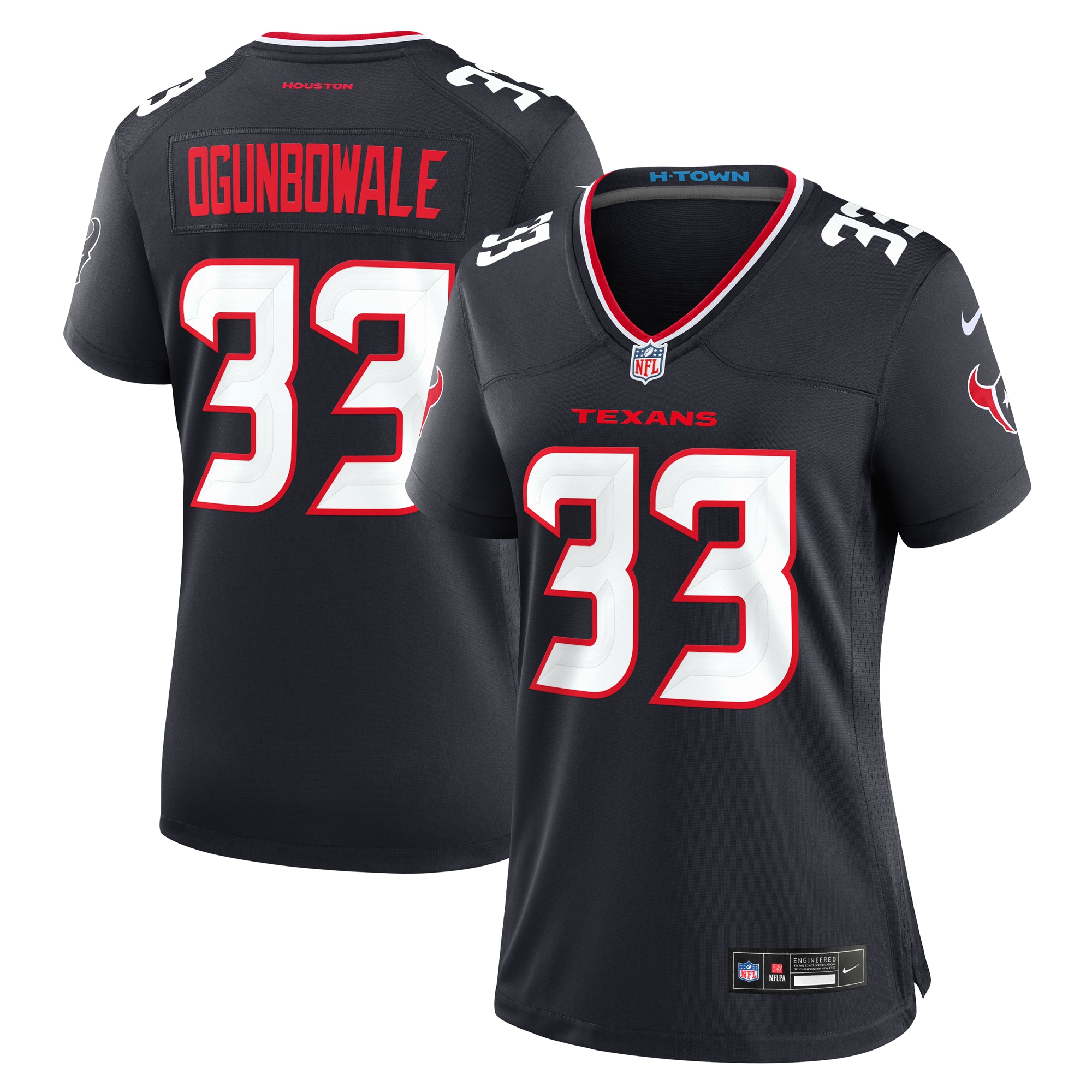 Women's Houston Texans Dare Ogunbowale Navy Team Game Jersey JS9067 Saliibo