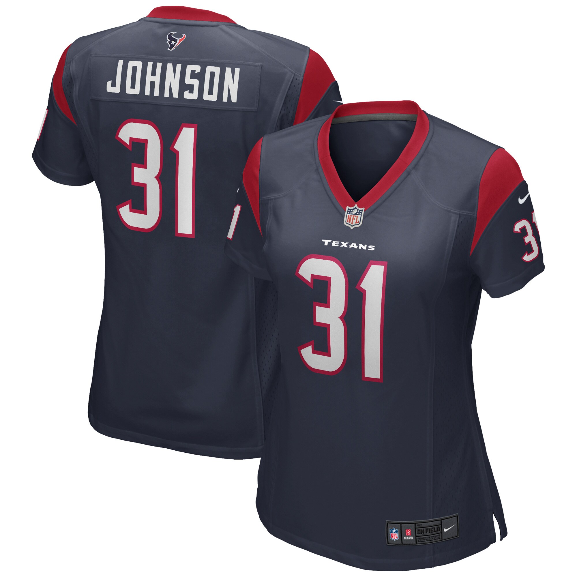 Women's Houston Texans David Johnson Navy Game Player Jersey JS9219 Saliibo