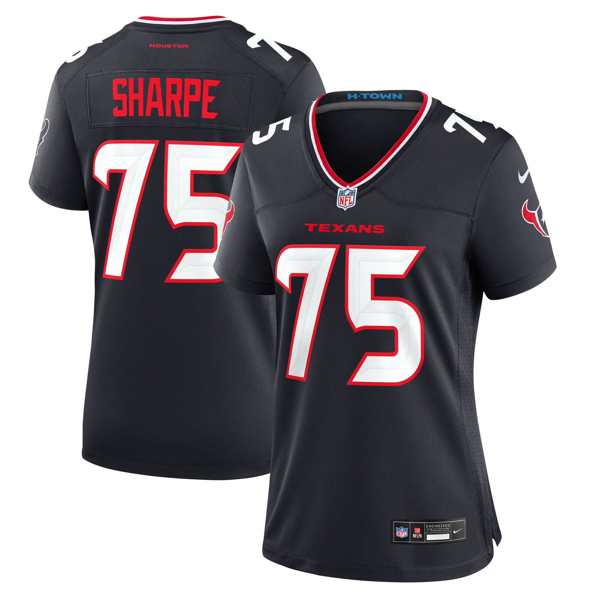 Women's Houston Texans David Sharpe Navy Team Game Jersey JS2601 Saliibo