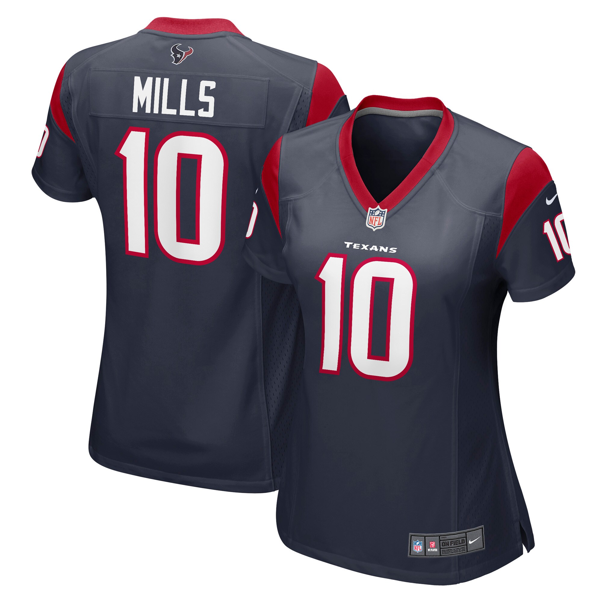 Women's Houston Texans Davis Mills Navy Game Jersey JS4167 Saliibo