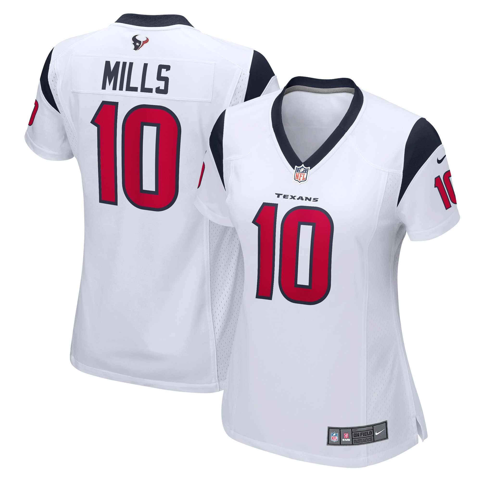 Women's Houston Texans Davis Mills White Game Player Jersey JS9452 Saliibo