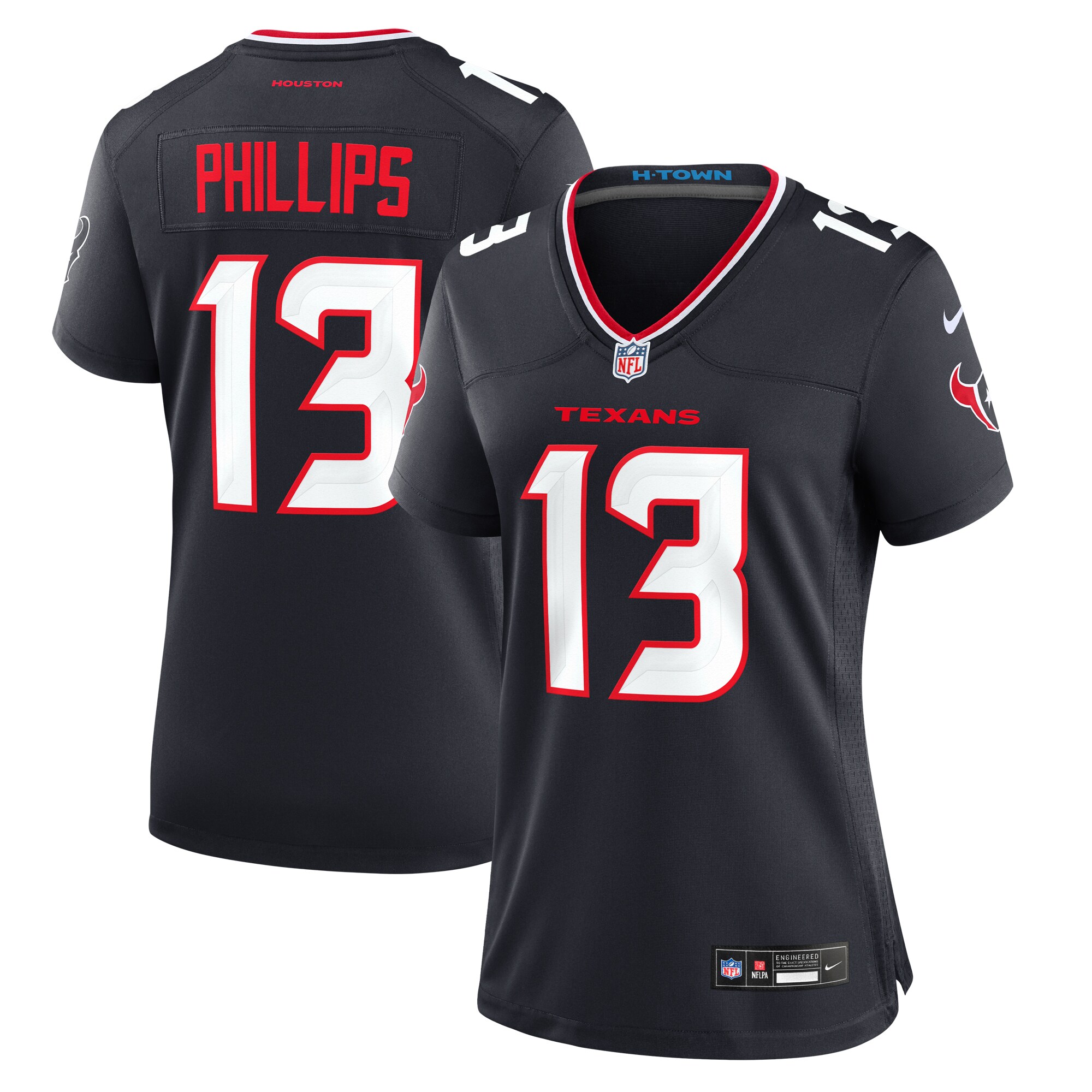 Women's Houston Texans DelShawn Phillips Navy Team Game Jersey JS1300 Saliibo