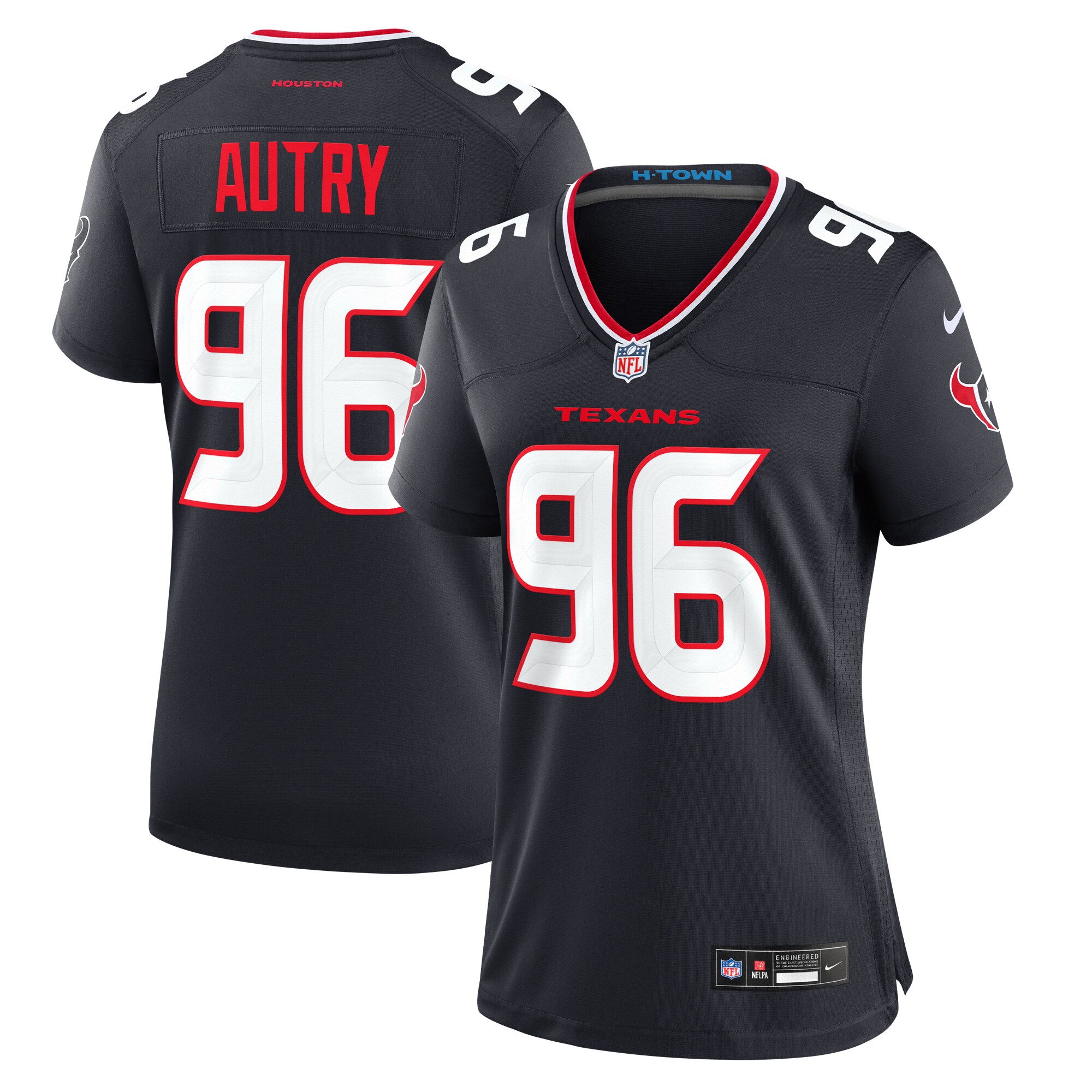 Women's Houston Texans Denico Autry Navy Team Game Jersey JS8539 Saliibo