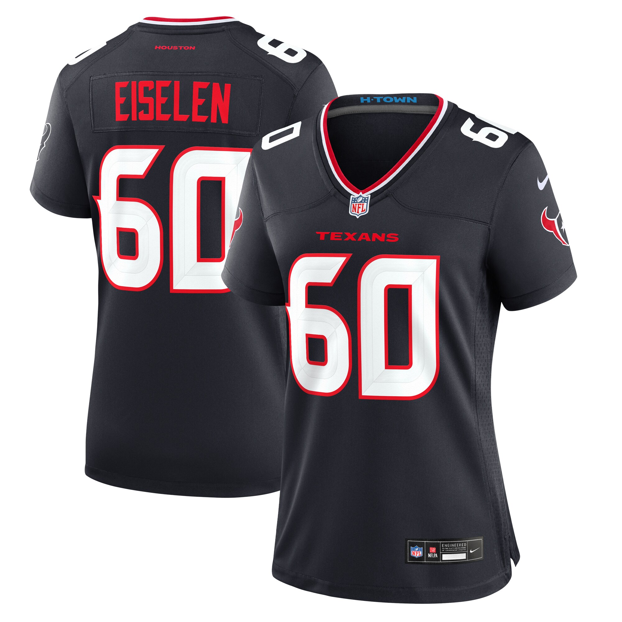 Women's Houston Texans Dieter Eiselen Navy Team Game Jersey JS5413 Saliibo