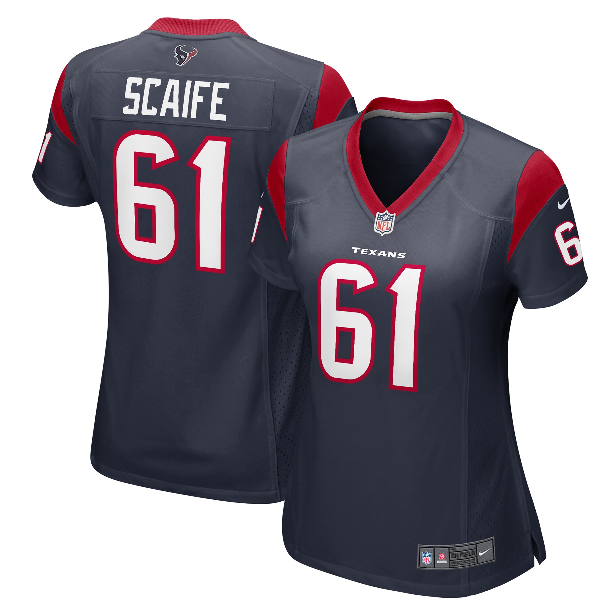 Women's Houston Texans DJ Scaife Jr Navy Team Game Jersey JS5030 Saliibo