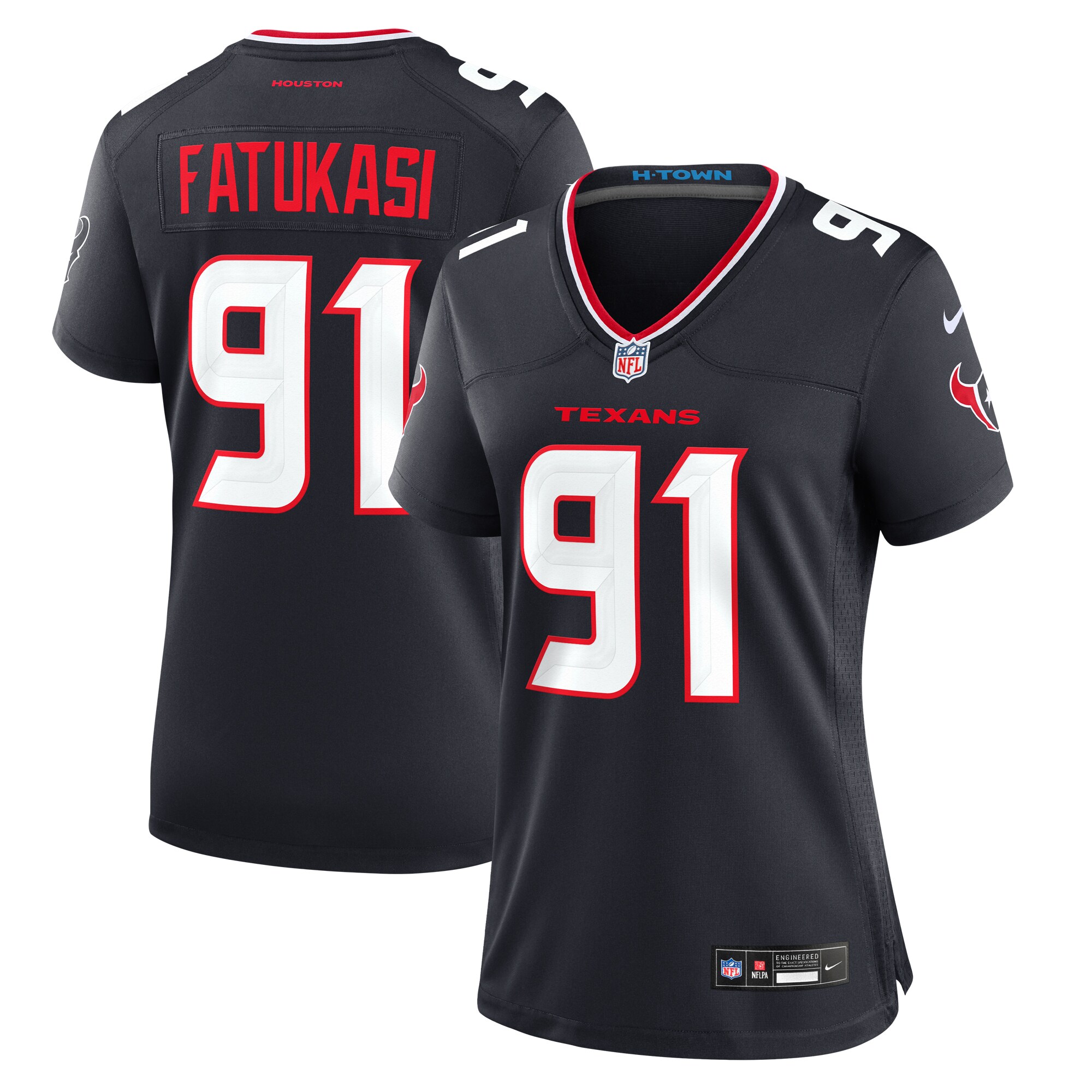 Women's Houston Texans Folorunso Fatukasi Navy Team Game Jersey JS5572 Saliibo