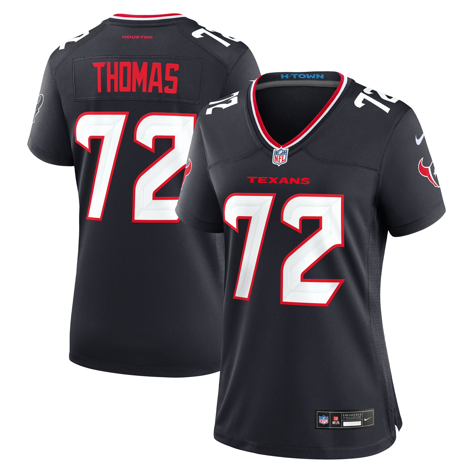 Women's Houston Texans Jaylon Thomas Navy Team Game Jersey JS3498 Saliibo