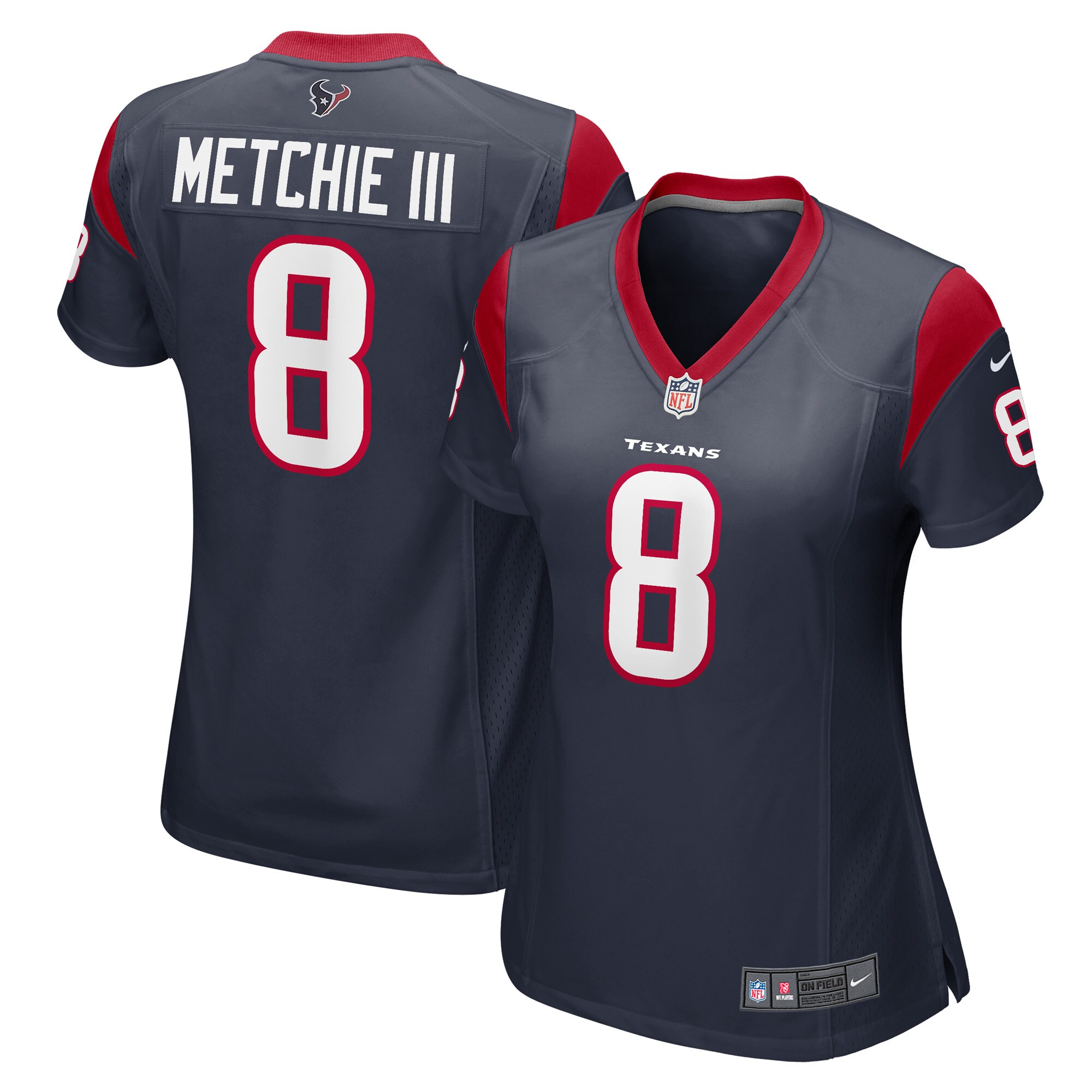Women's Houston Texans John Metchie III Navy Game Player Jersey JS3291 Saliibo