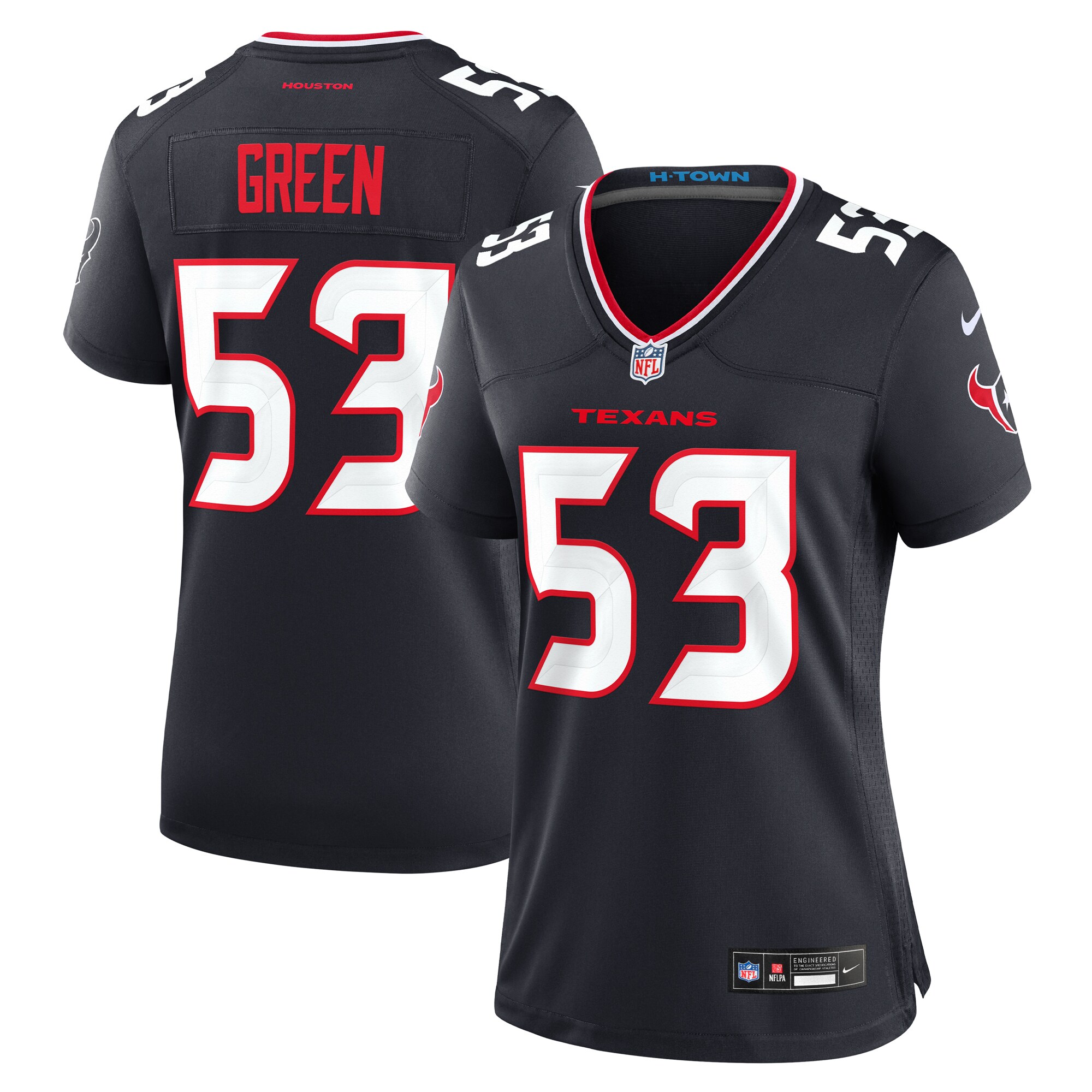 Women's Houston Texans Kendrick Green Navy Team Game Jersey JS2922 Saliibo