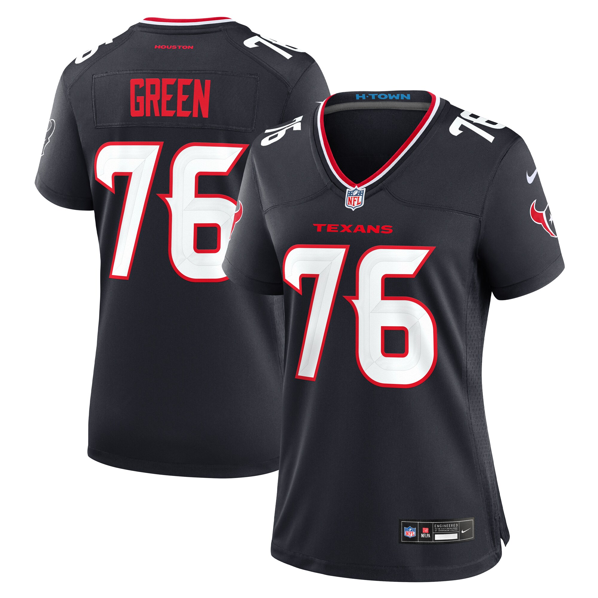 Women's Houston Texans Kenyon Green Navy Team Game Jersey JS5020 Saliibo