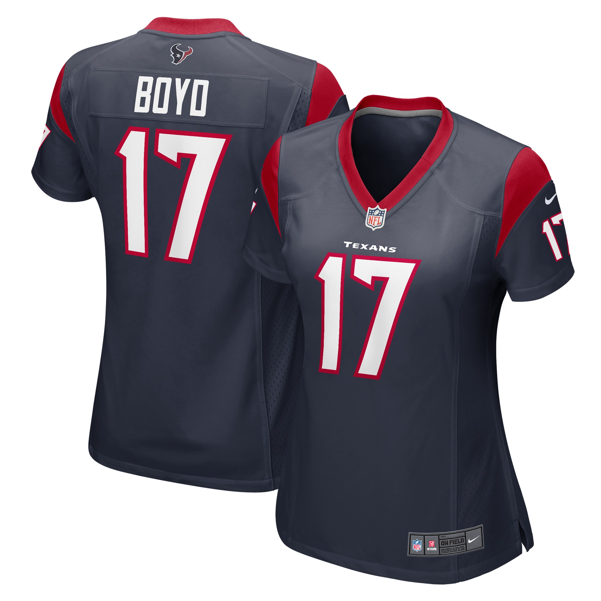 Women's Houston Texans Kris Boyd Navy Game Jersey JS4670 Saliibo
