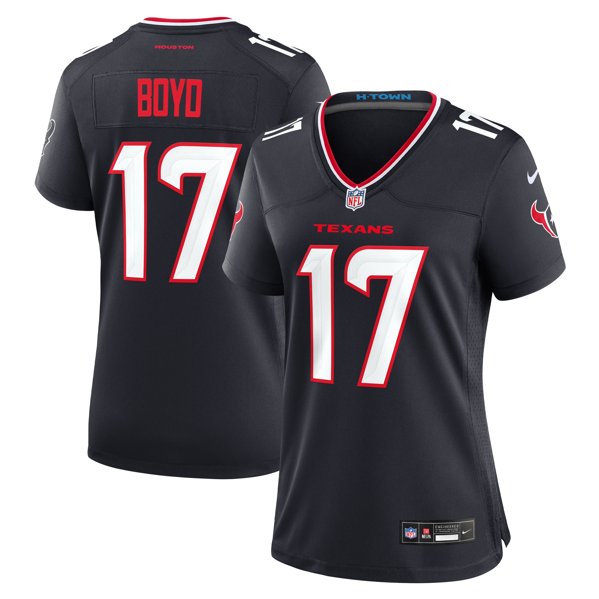 Women's Houston Texans Kris Boyd Navy Team Game Jersey JS3086 Saliibo