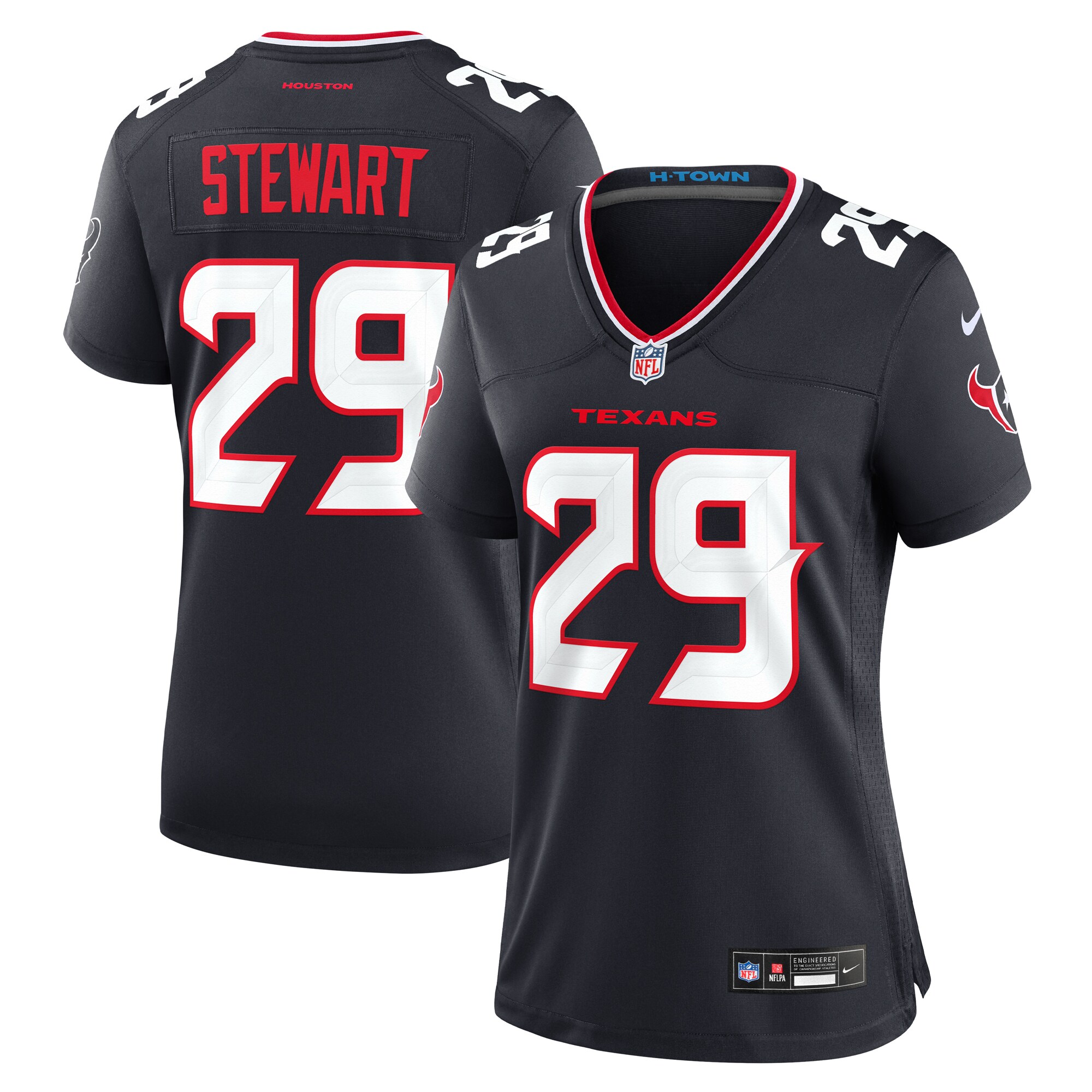 Women's Houston Texans M.J. Stewart Navy Team Game Jersey JS6989 Saliibo