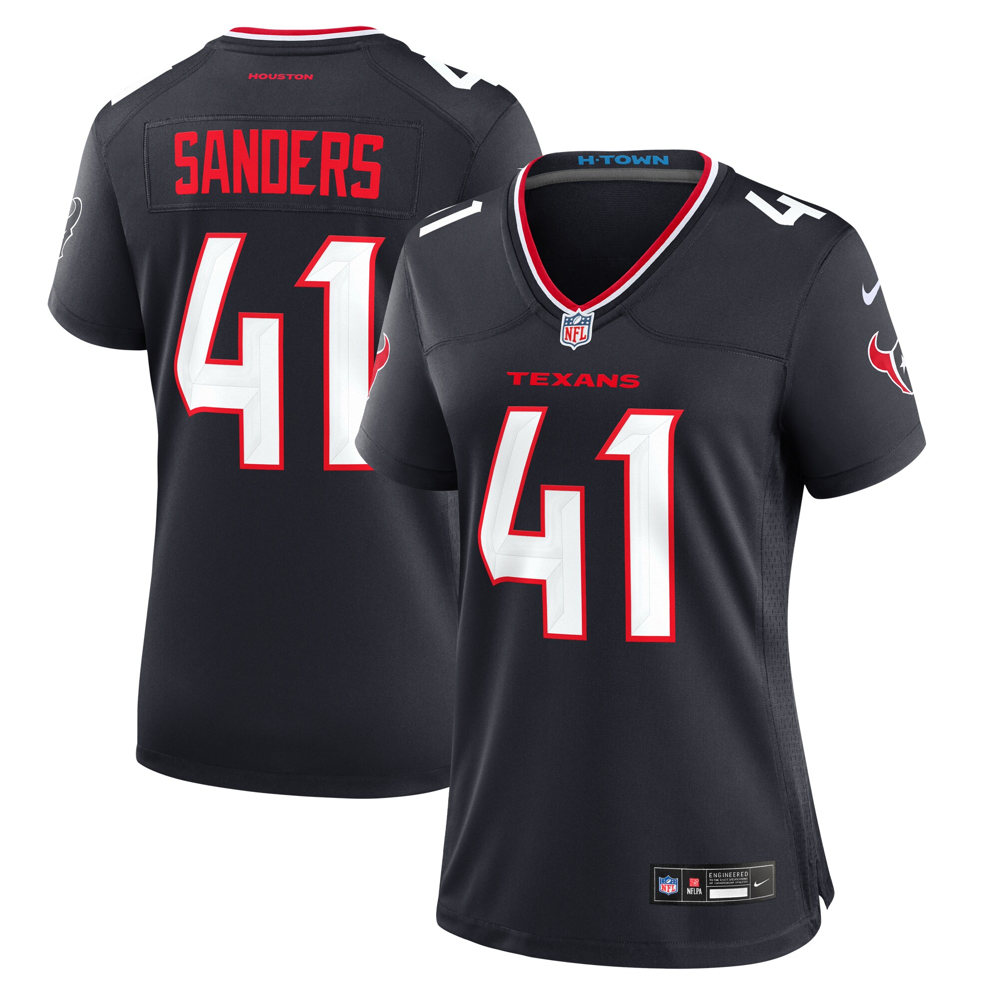 Women's Houston Texans Myjai Sanders Navy Team Game Jersey JS3386 Saliibo