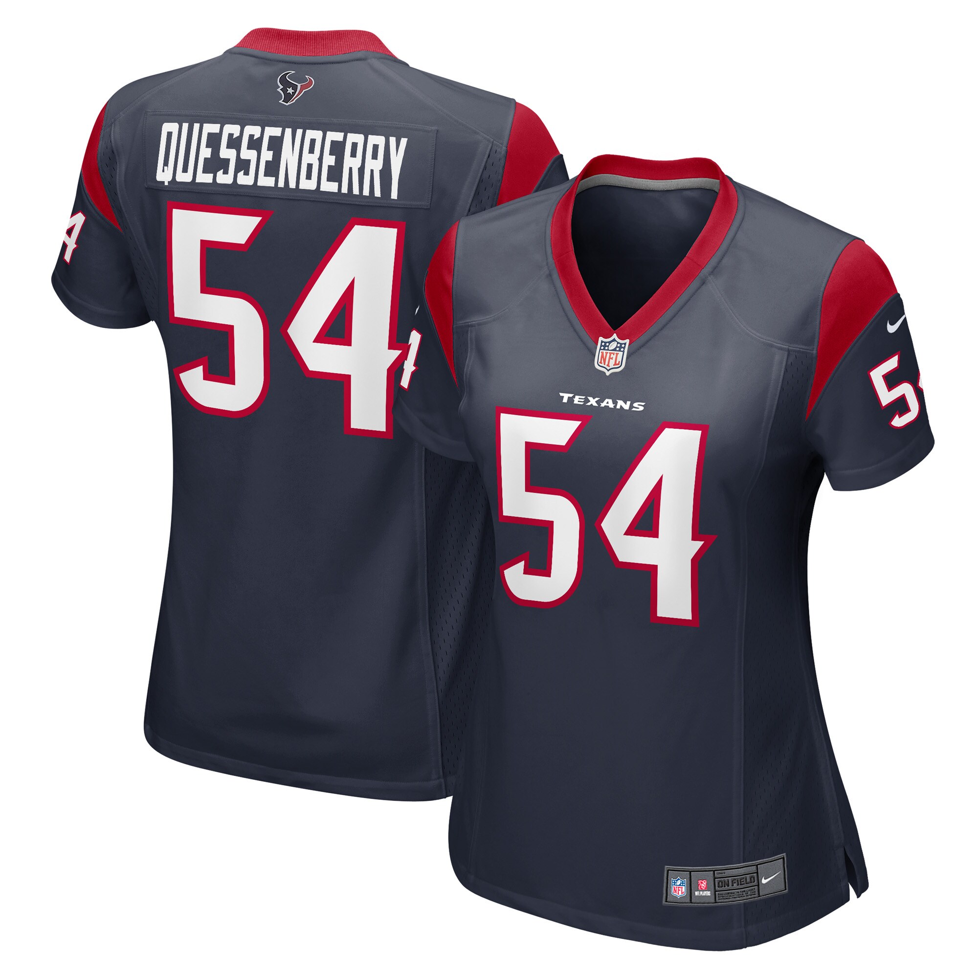 Women's Houston Texans Scott Quessenberry Navy Game Player Jersey JS2239 Saliibo