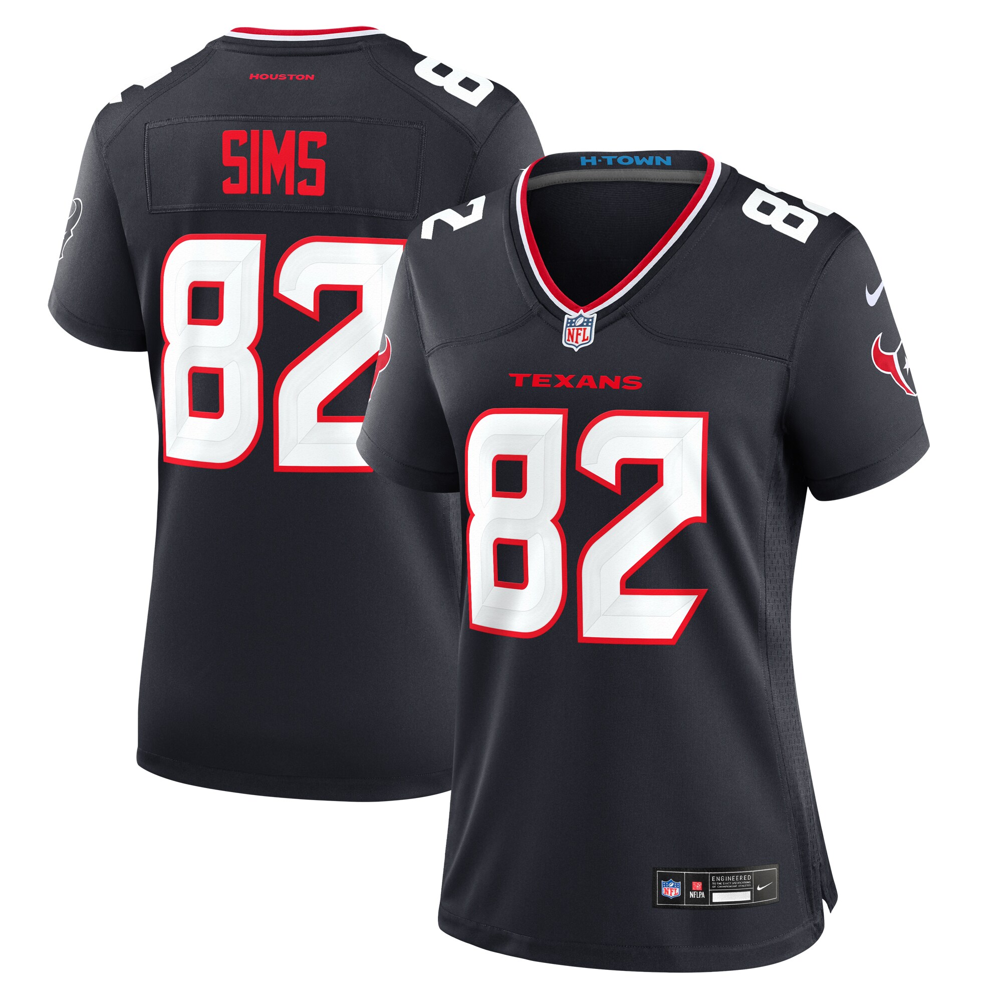 Women's Houston Texans Steven Sims Navy Team Game Jersey JS1510 Saliibo