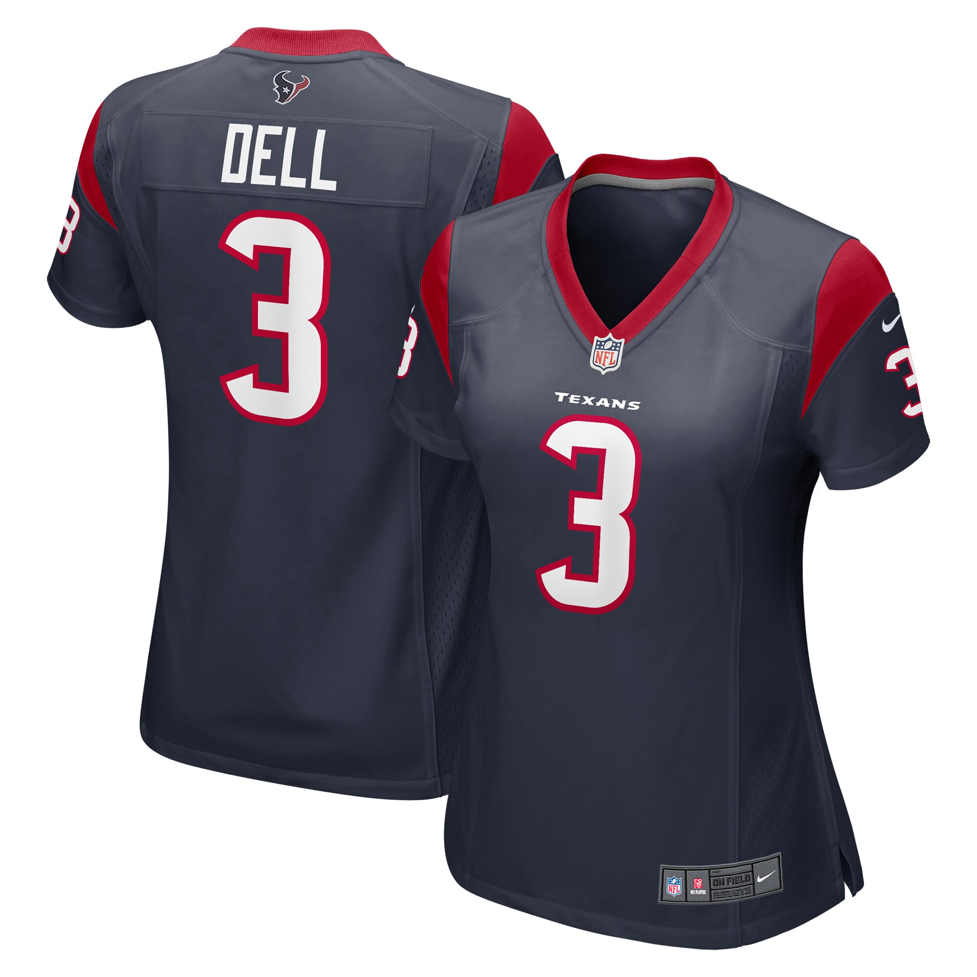 Women's Houston Texans Tank Dell Navy Player Game Jersey JS8194 Saliibo