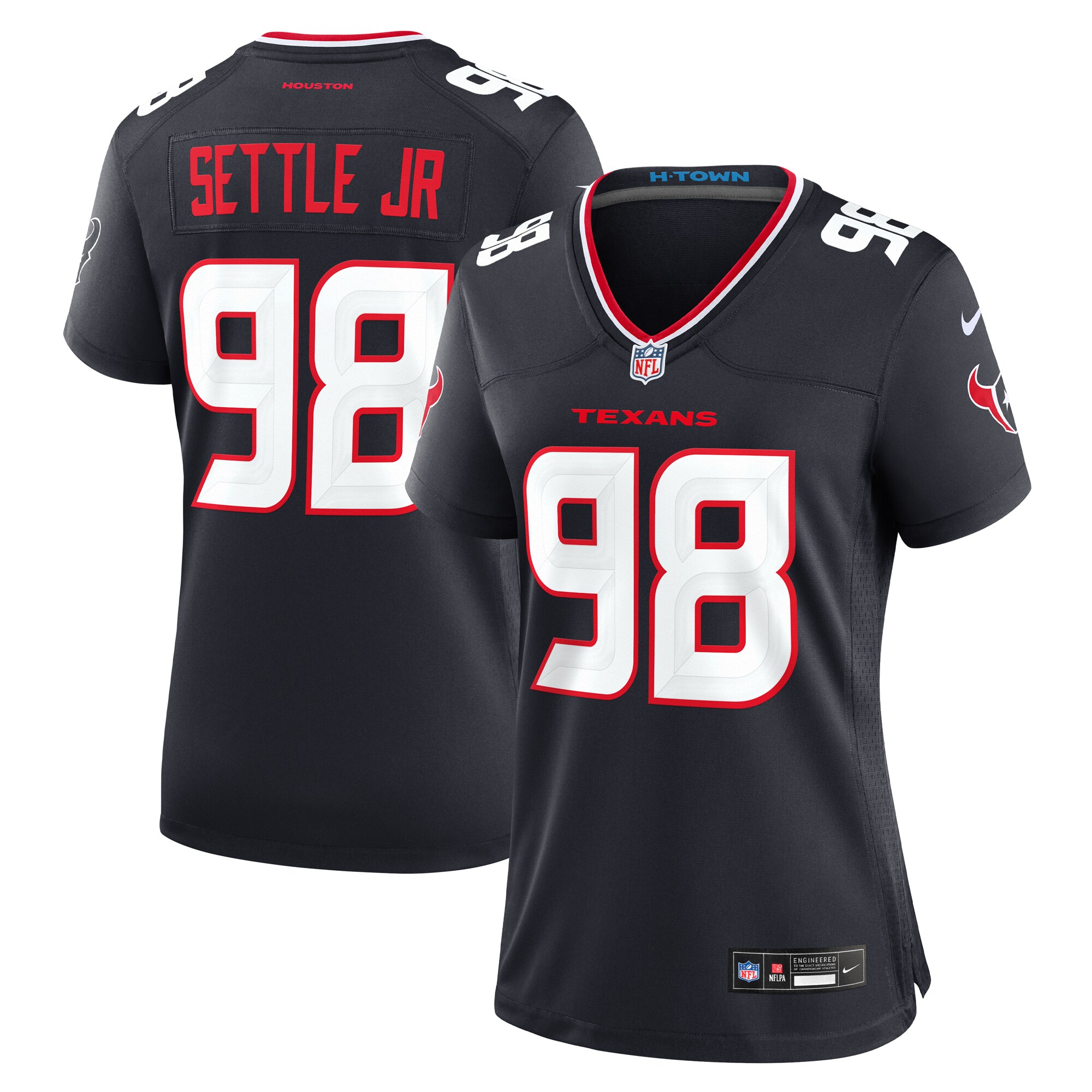Women's Houston Texans Tim Settle Jr. Navy Team Game Jersey JS1457 Saliibo