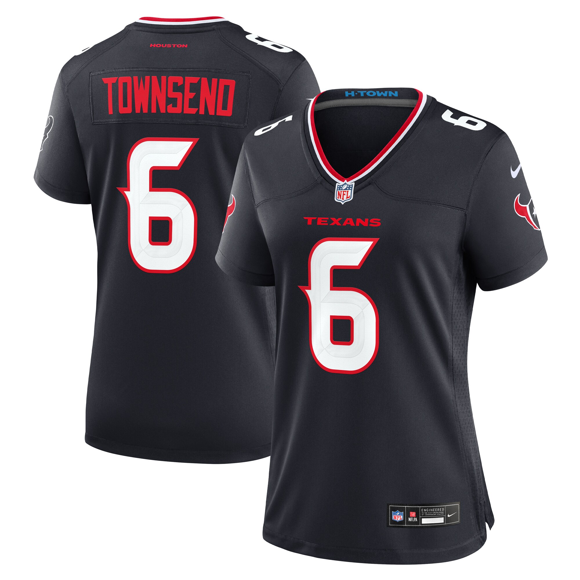 Women's Houston Texans Tommy Townsend Navy Team Game Jersey JS4875 Saliibo