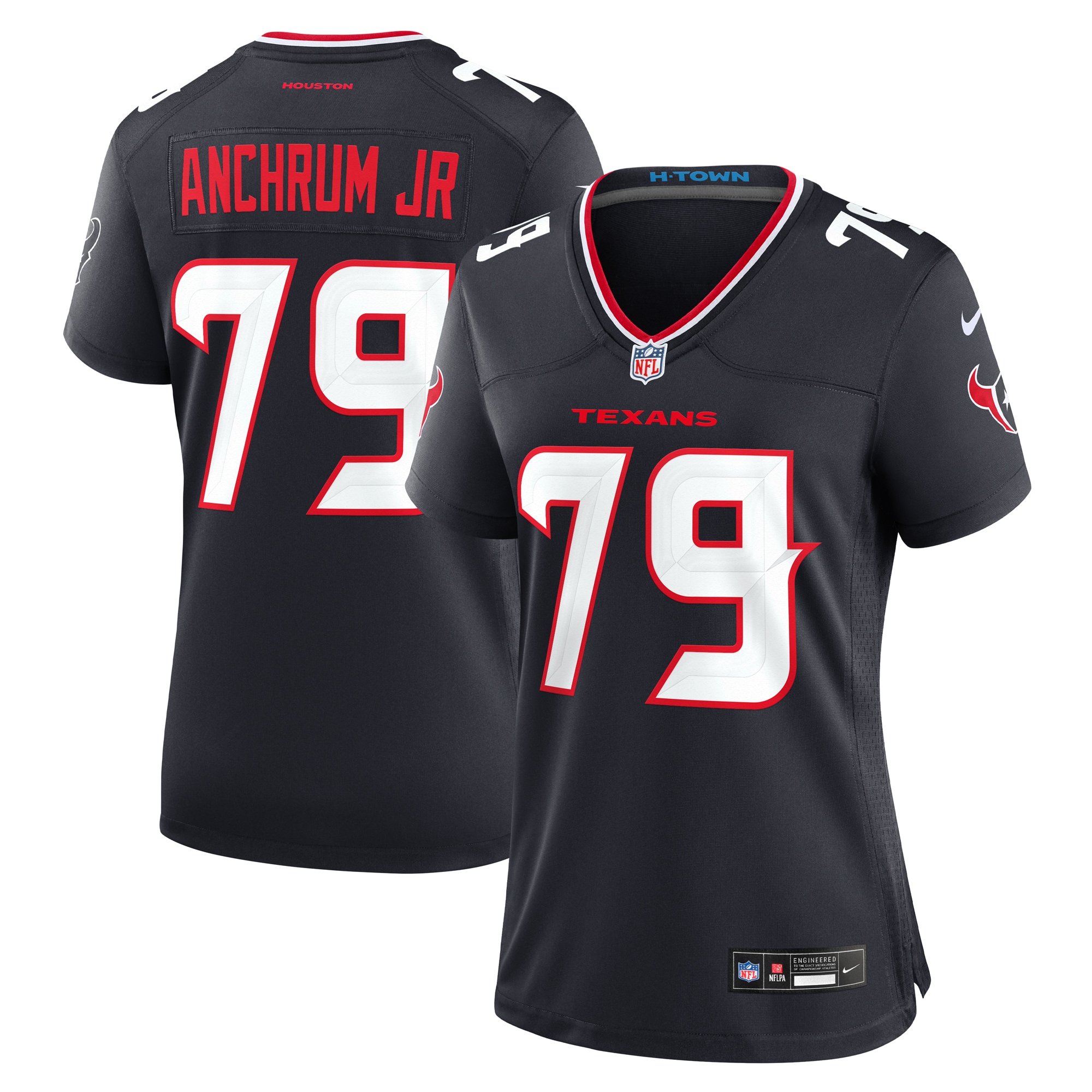 Women's Houston Texans Tremayne Anchrum Jr. Navy Team Game Jersey JS9482 Saliibo