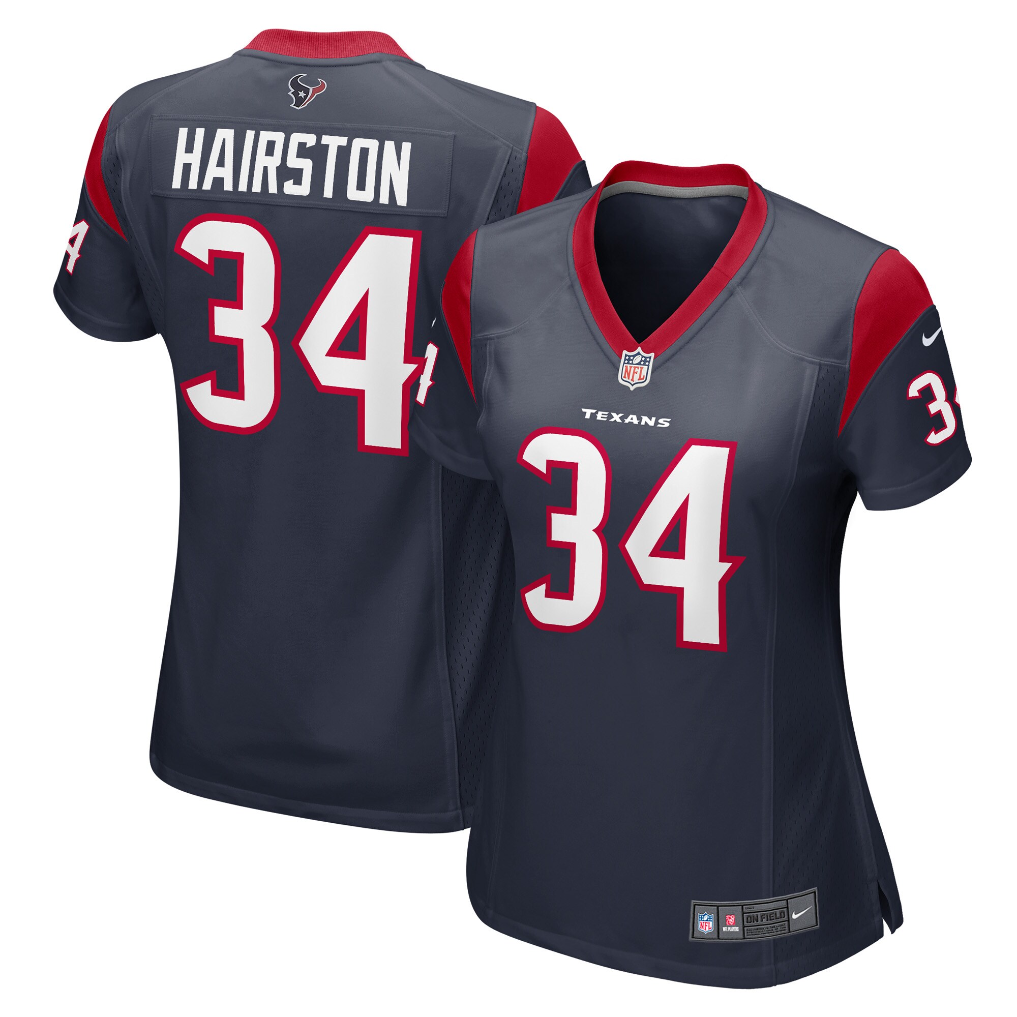 Women's Houston Texans Troy Hairston Navy Game Player Jersey JS1971 Saliibo