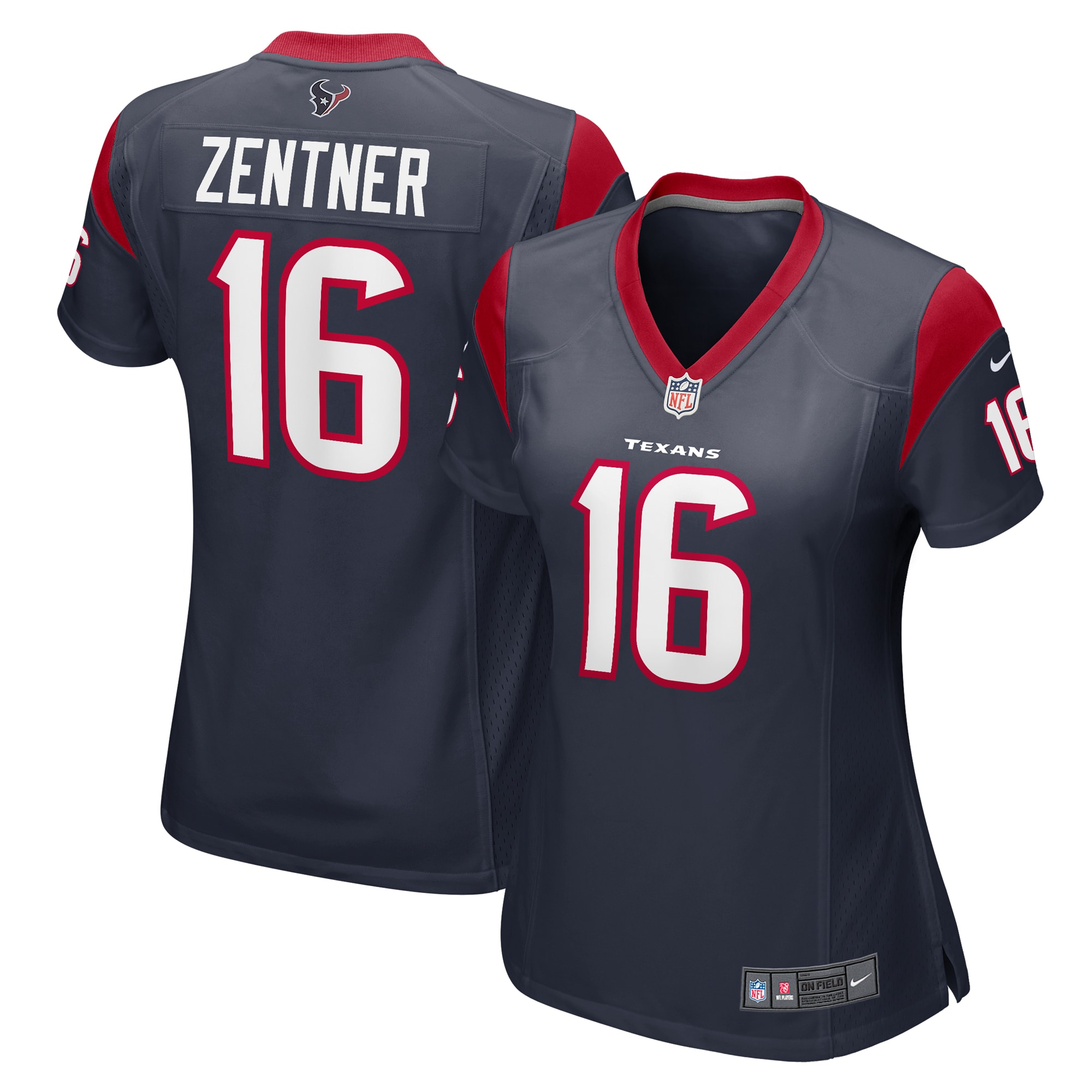 Women's Houston Texans Ty Zentner Navy Team Game Jersey JS4421 Saliibo