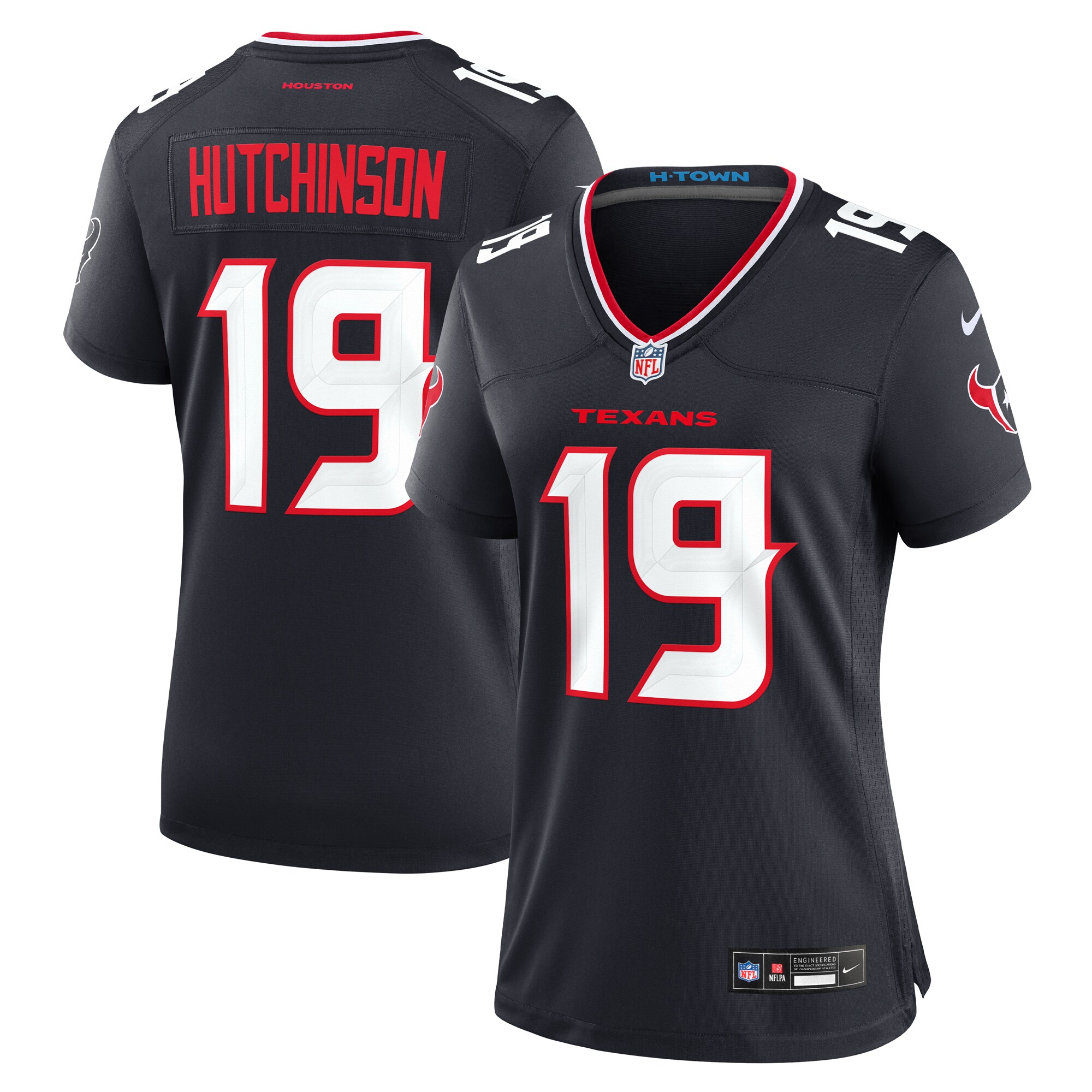 Women's Houston Texans Xavier Hutchinson Navy Team Game Jersey JS5309 Saliibo