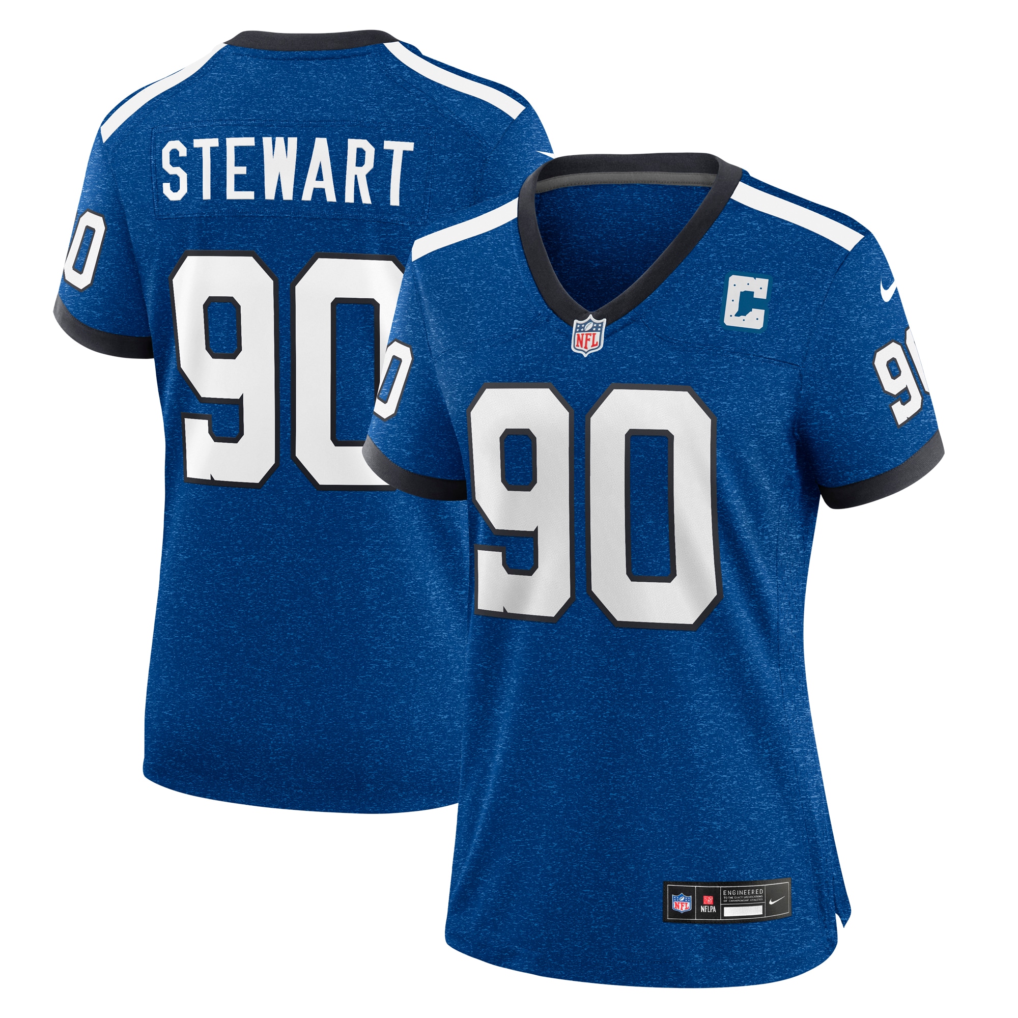 Women's Indianapolis Colts Grover Stewart Royal Indiana Nights Alternate Game Jersey JS9930 Saliibo