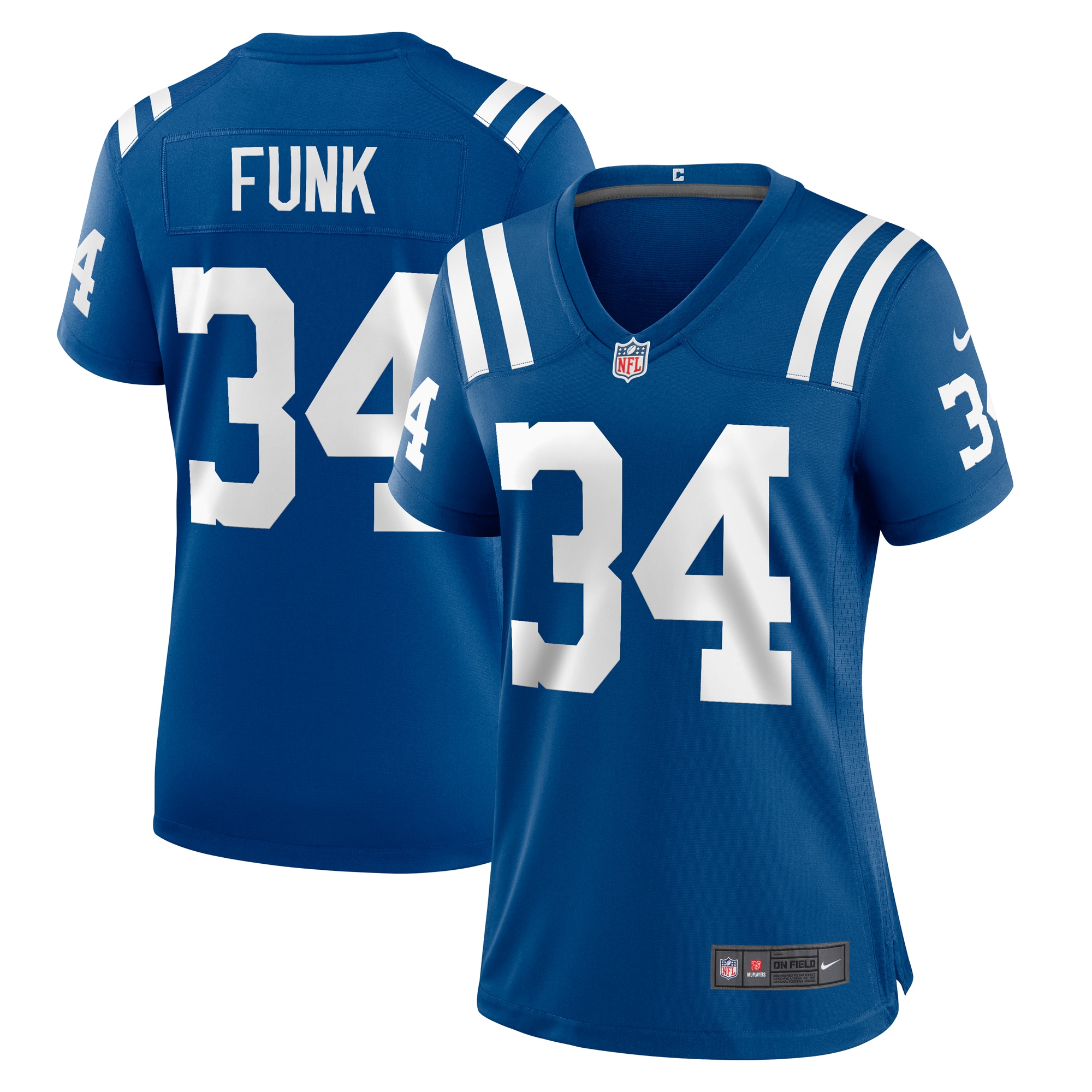 Women's Indianapolis Colts Jake Funk Royal Team Game Jersey JS8409 Saliibo