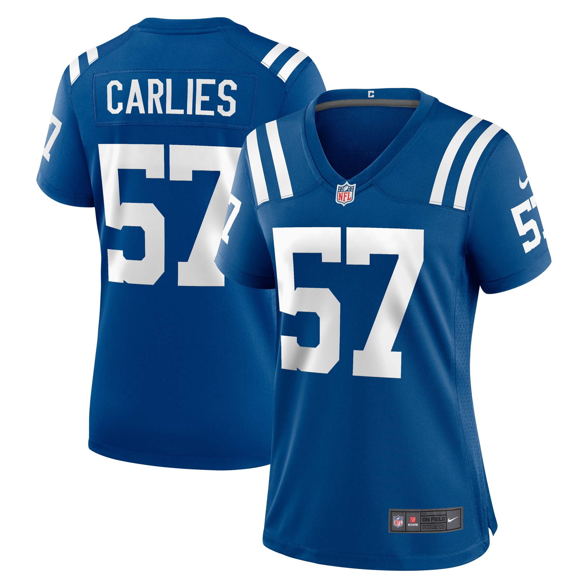 Women's Indianapolis Colts Jaylon Carlies Royal Game Jersey JS4975 Saliibo