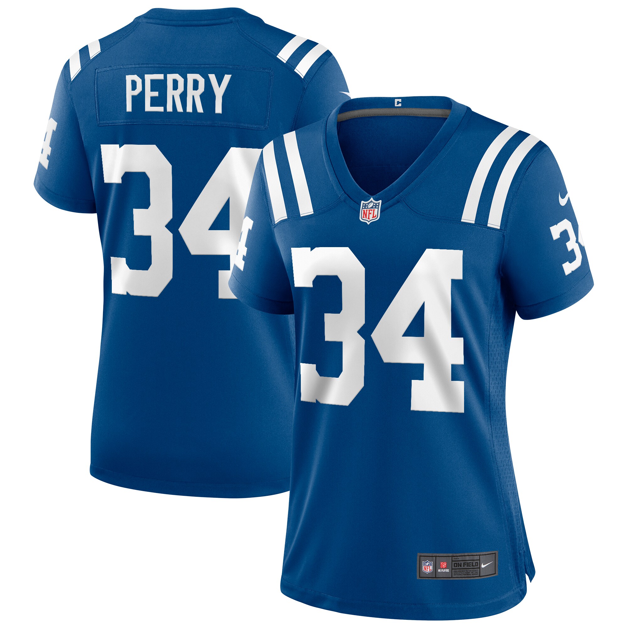 Women's Indianapolis Colts Joe Perry Royal Game Retired Player Jersey JS4106 Saliibo