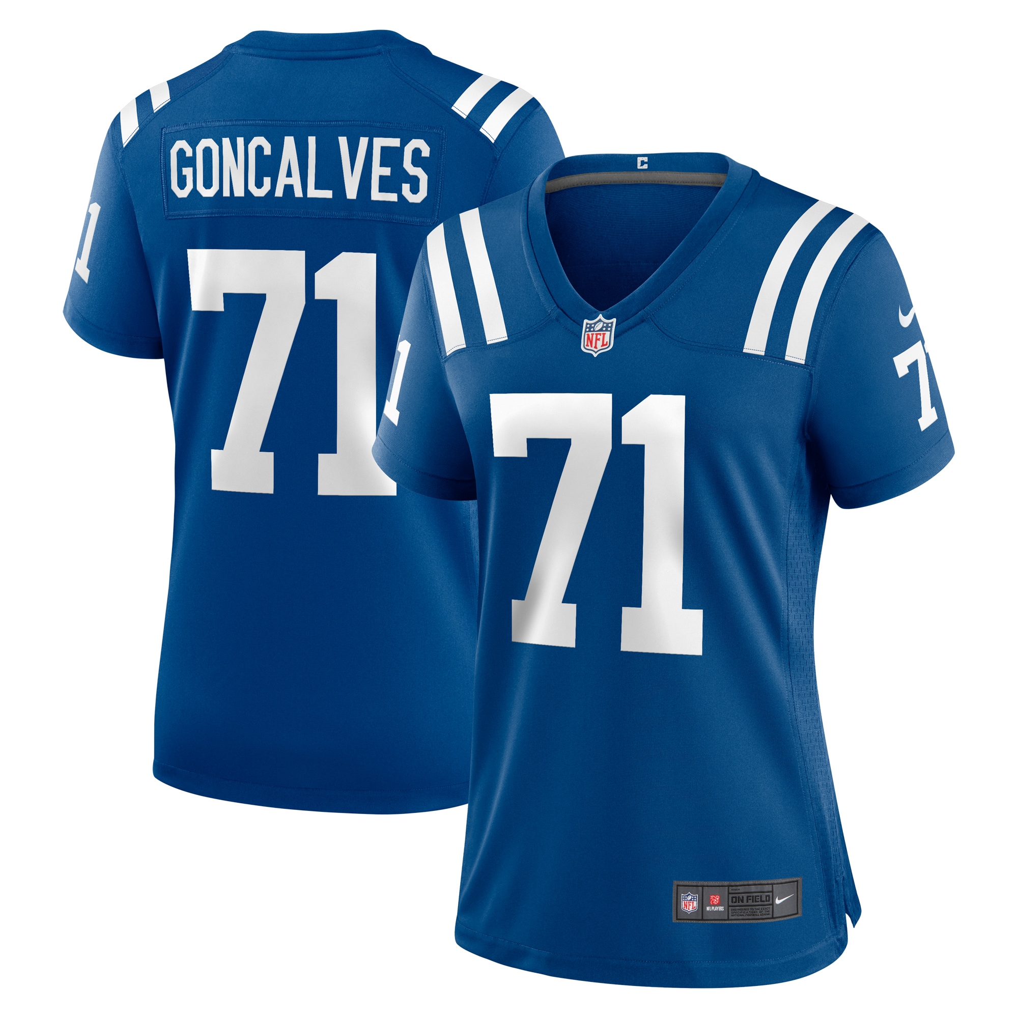 Women's Indianapolis Colts Matt Goncalves Royal Game Jersey JS2378 Saliibo