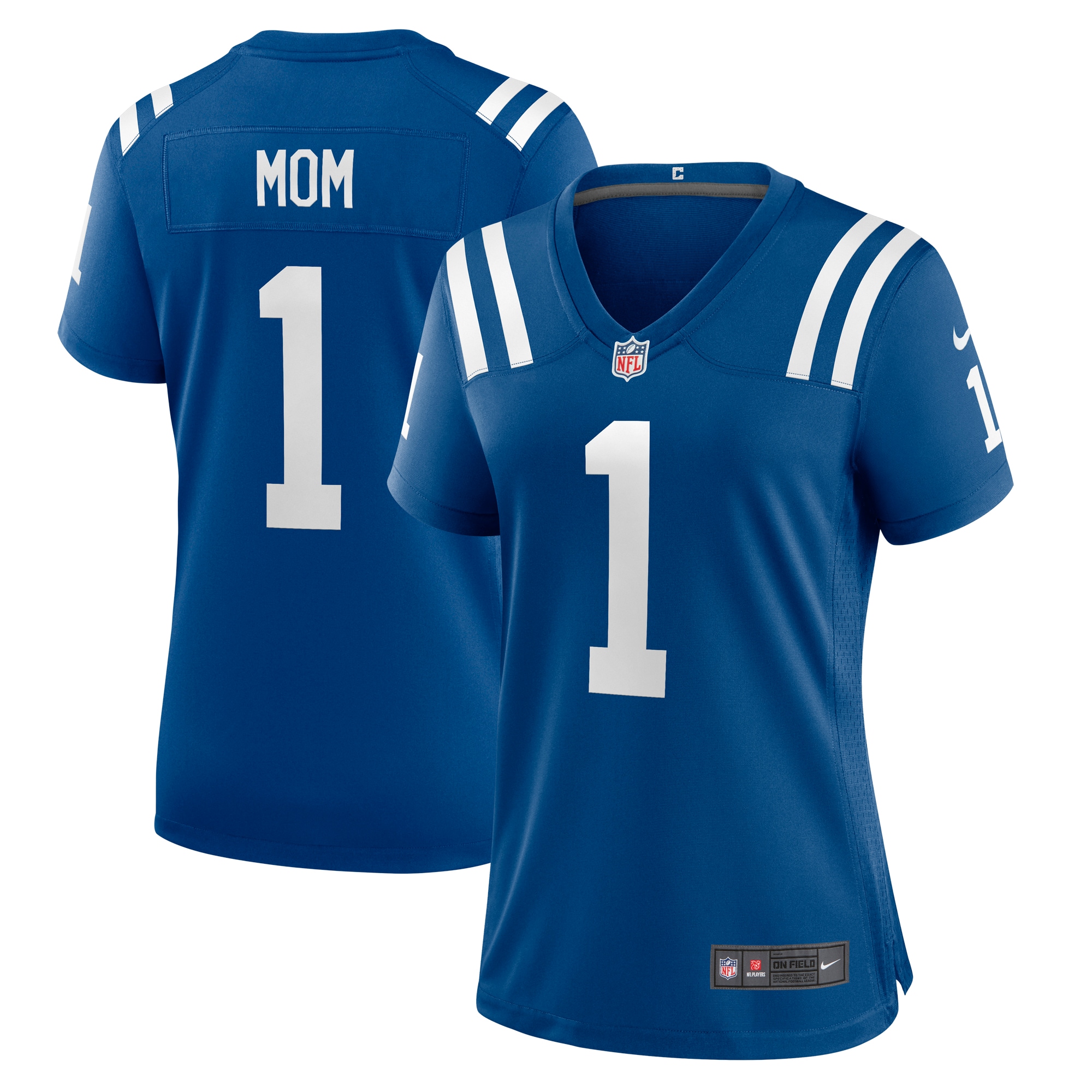 Women's Indianapolis Colts Number 1 Mom Royal Game Jersey JS2976 Saliibo