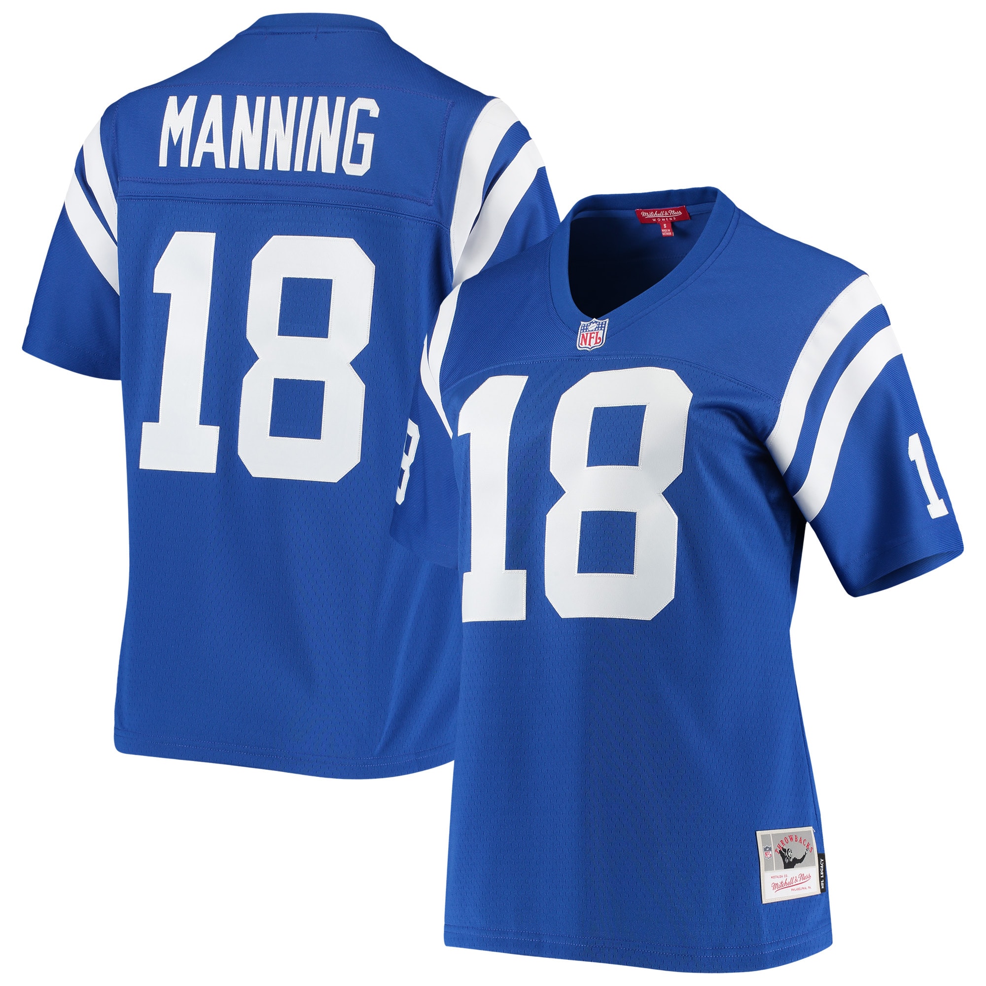 Women's Indianapolis Colts Peyton Manning Mitchell & Ness Royal 1998 Legacy Jersey JS2616 Saliibo